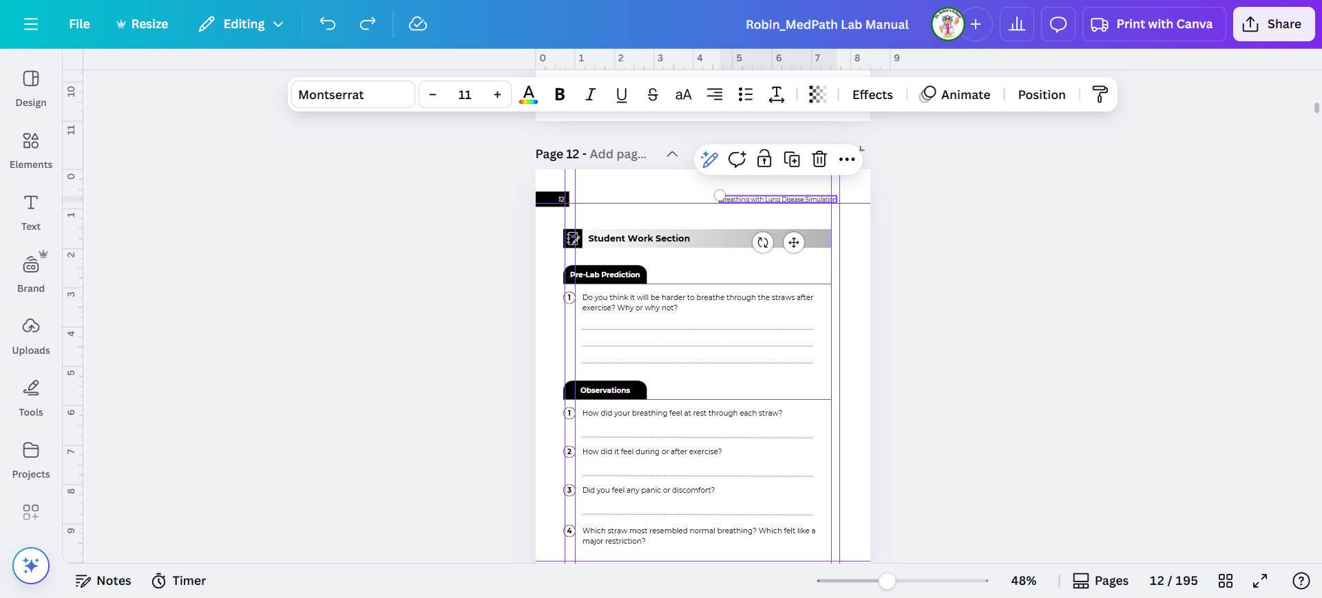 Step #14: Make sure to shift the title at the top of the page. Odd right, even left.