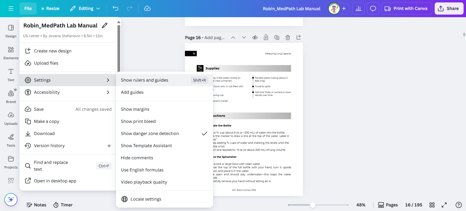 Step #7: Show rulers and guides