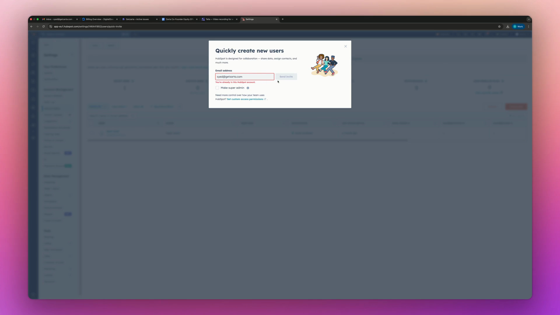 Step #6: Click the "Send invite" button.