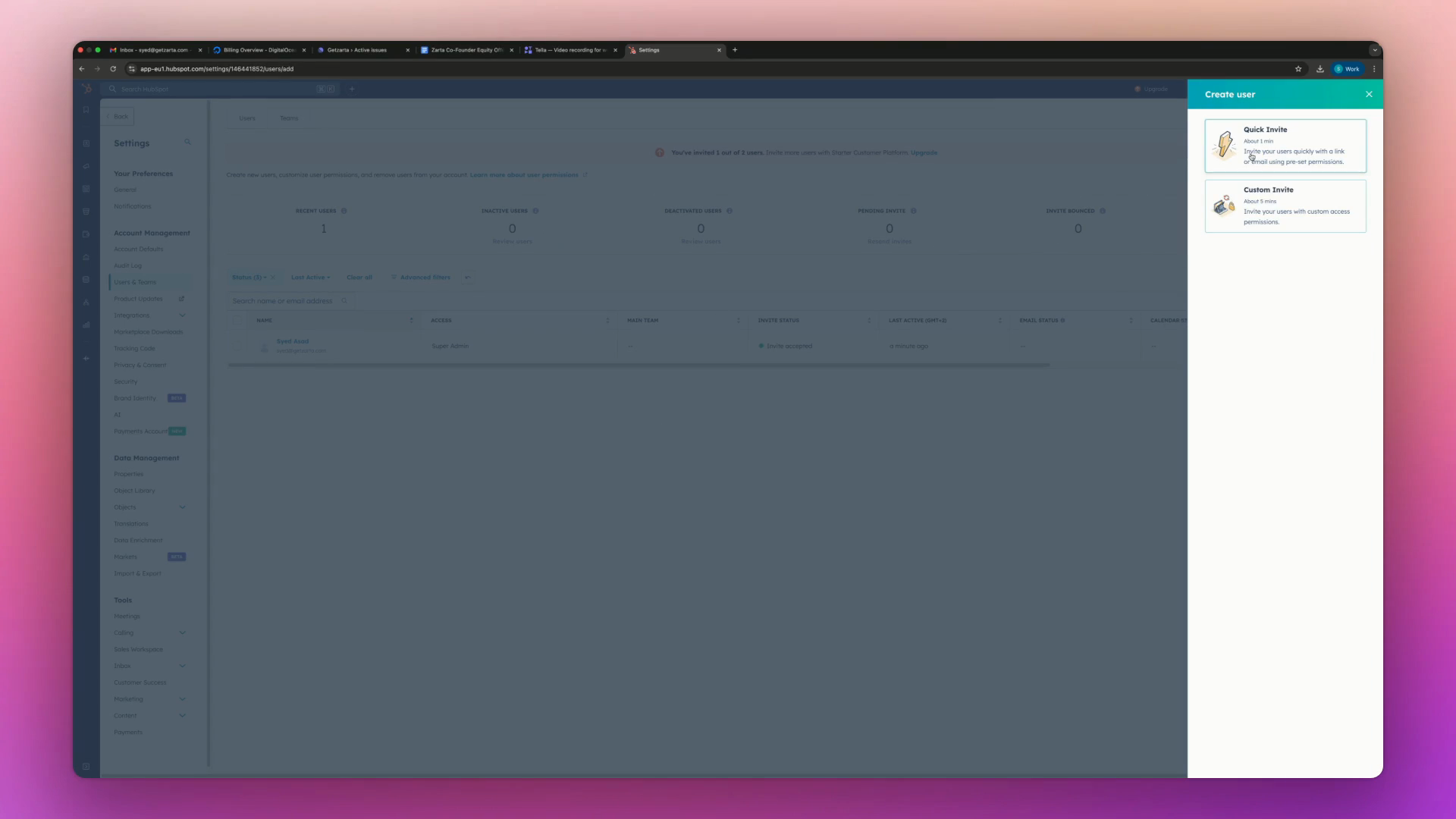 Step #4: Click the Quick Invite option.