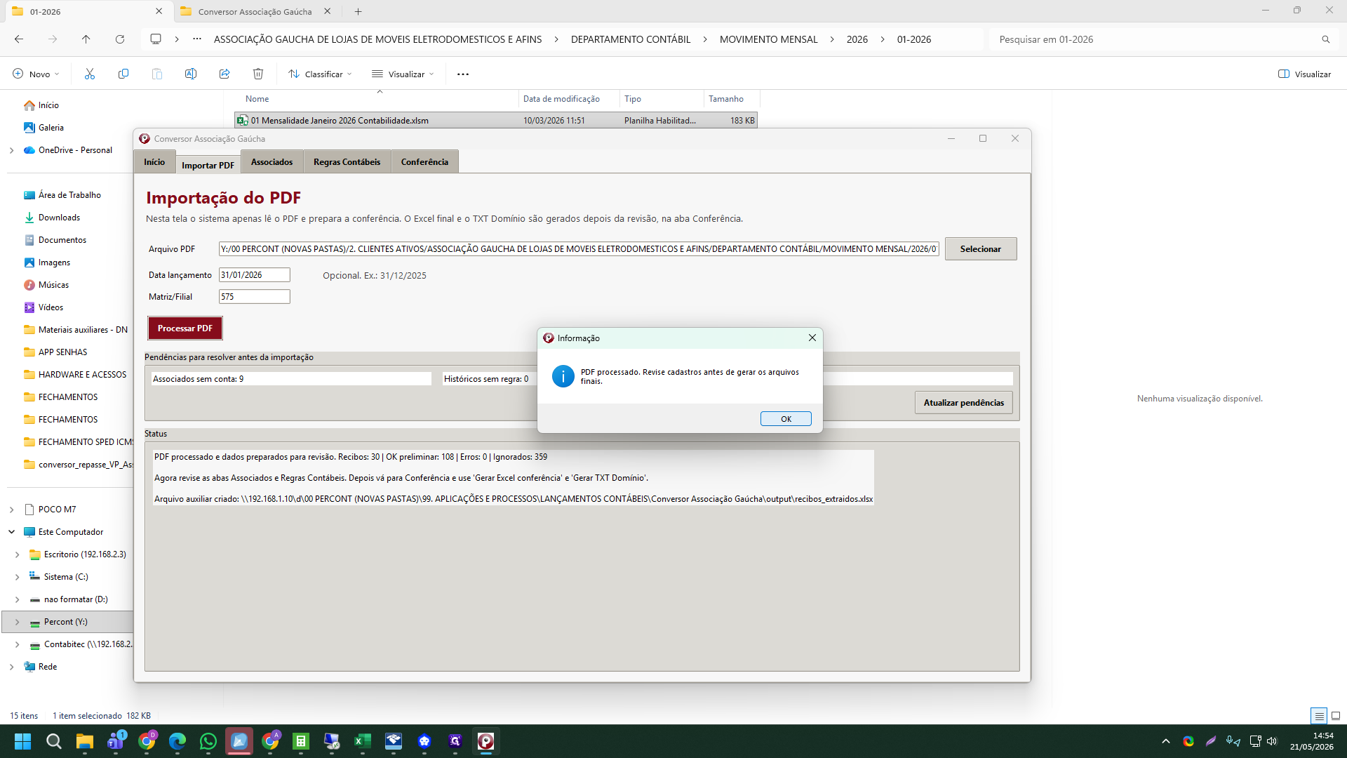 Step #22: Uma caixa de aviso notificará a finalização da leitura. Clique em OK.