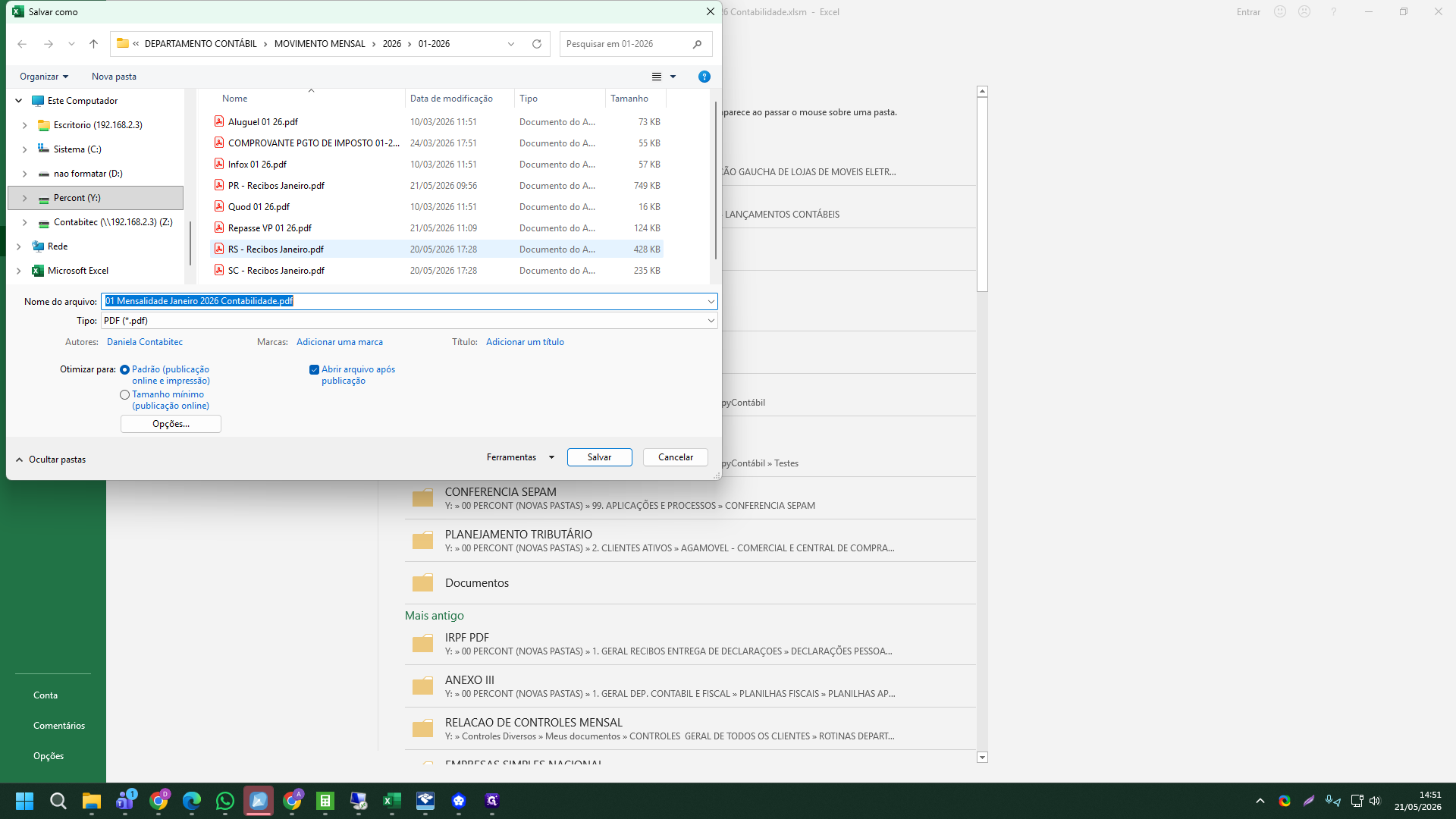 Step #10: Nomeie o arquivo como RS - Recibos Janeiro.pdf ou selecione o arquivo com o mesmo nome, caso esteja substituindo uma versão anterior.