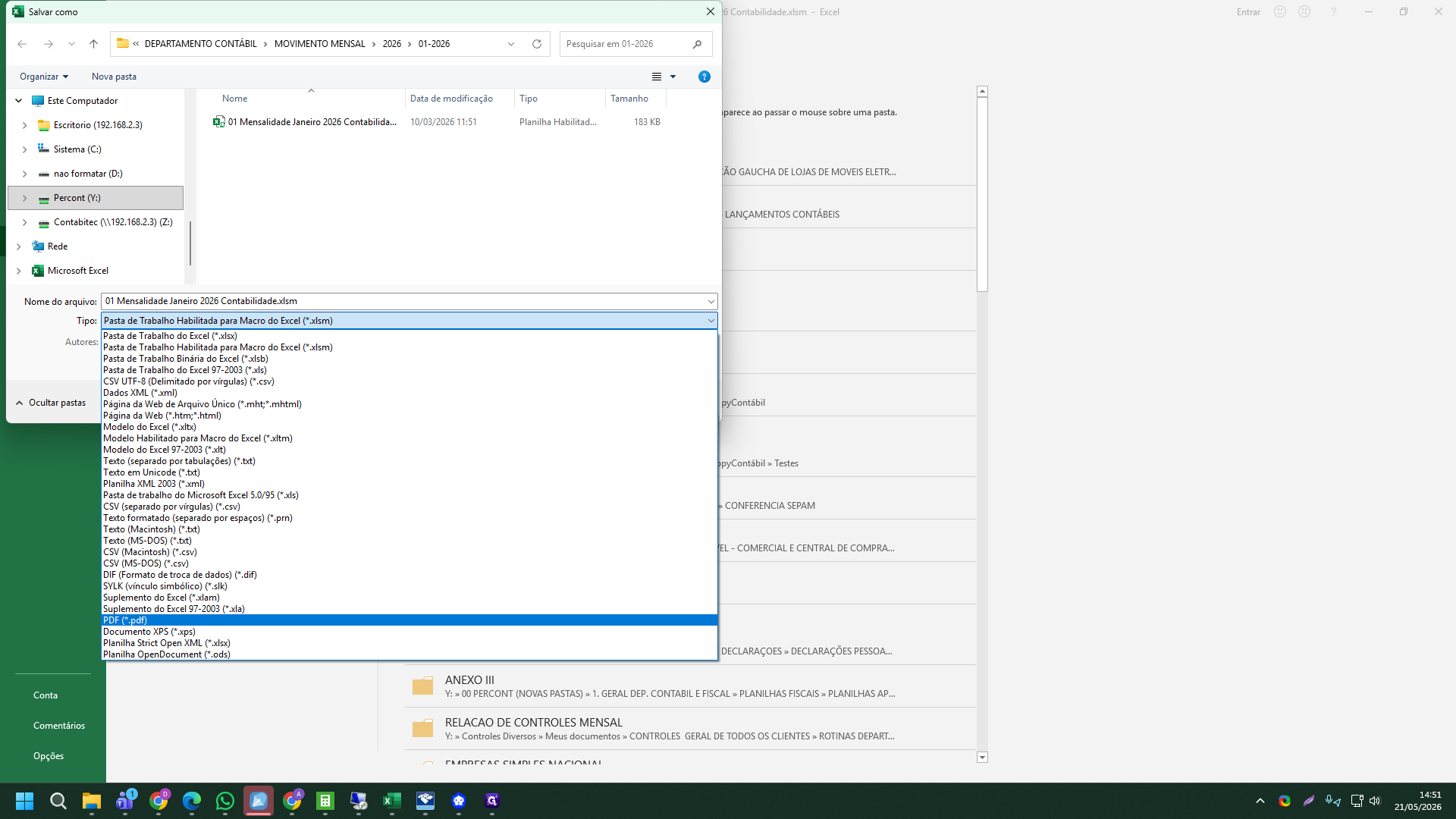 Step #9: Altere o campo "Tipo" e selecione o formato PDF (*.pdf).