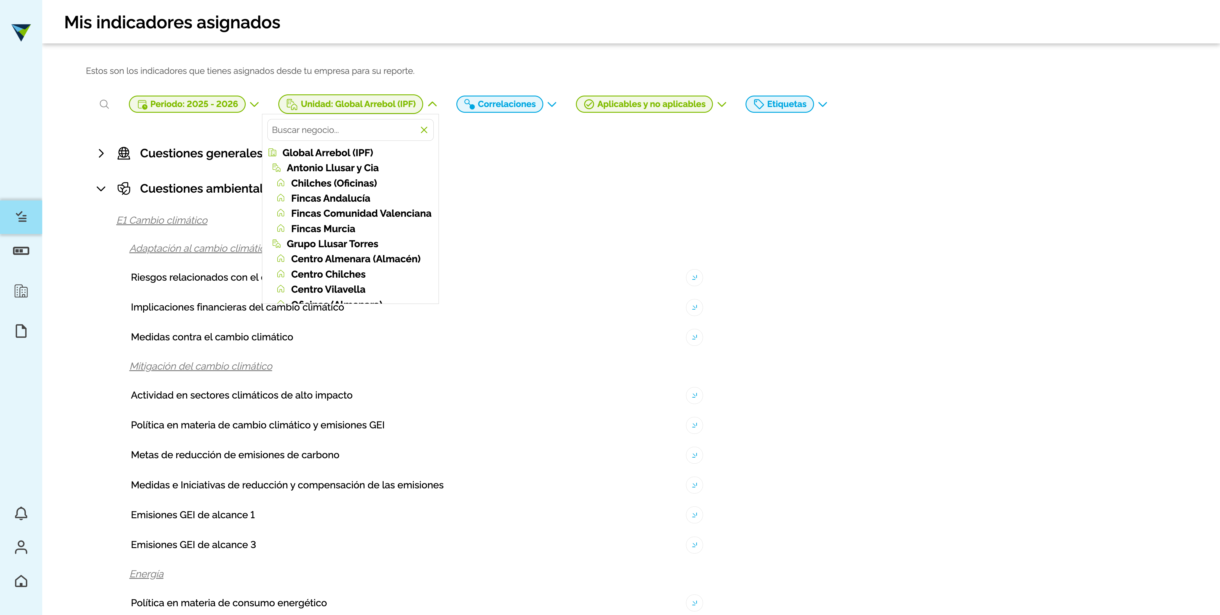 Step #17: Utiliza el filtro de unidades de negocio si la segunda empresa cuenta con divisiones internas diferentes a la primera.