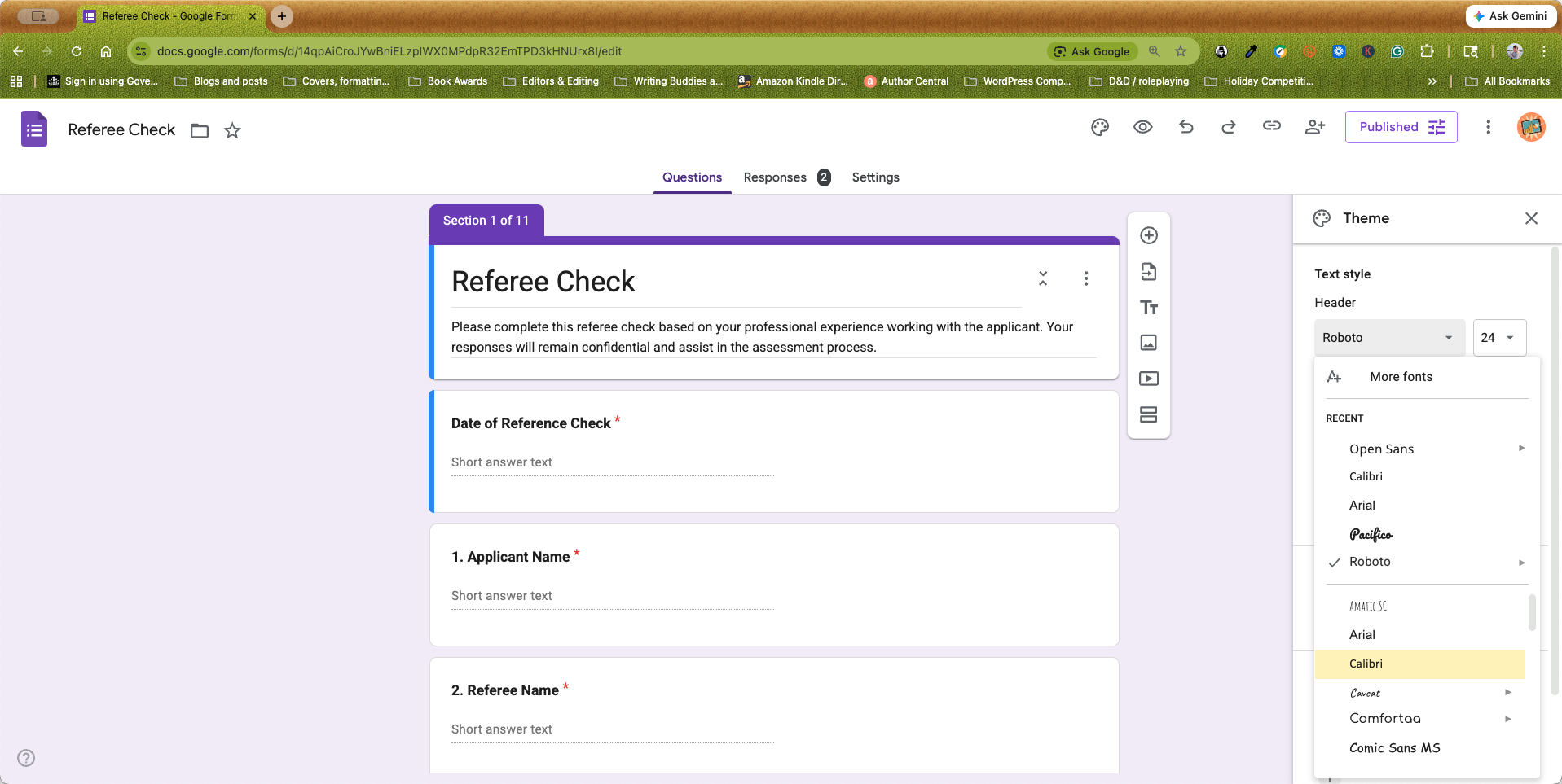 Step #3: Select your preferred font from the list.