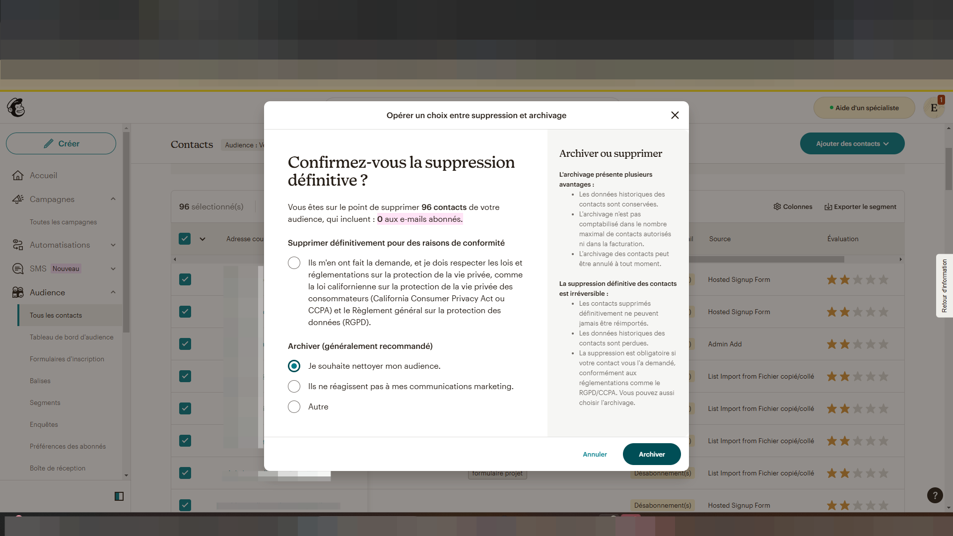 Step #13: Cliquez sur "Archiver"