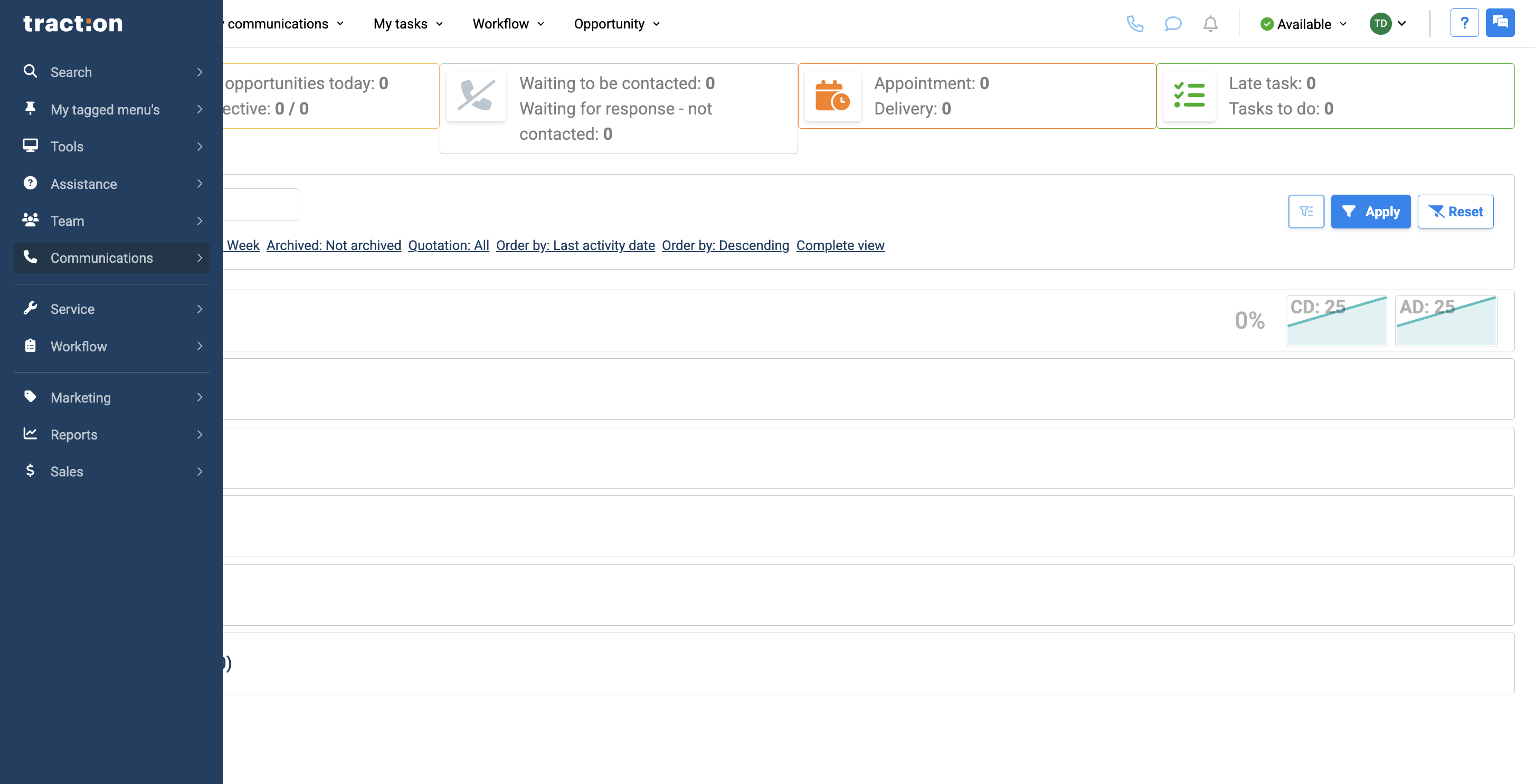 Step #1: In this article, we will discuss how to send bulk SMS messages to your customers. First, open the menu and select Communications.