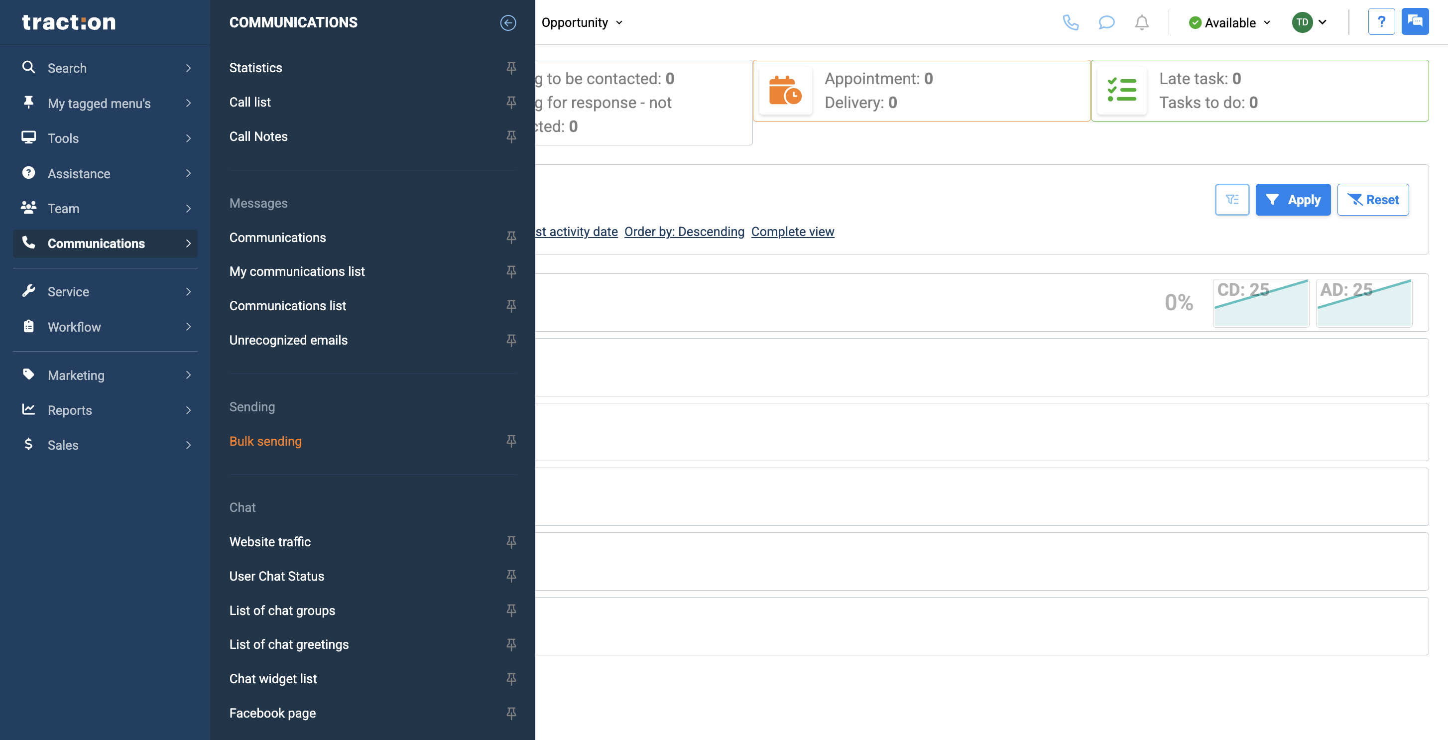 Step #2: Next, scroll down and click on Bulk Sending.