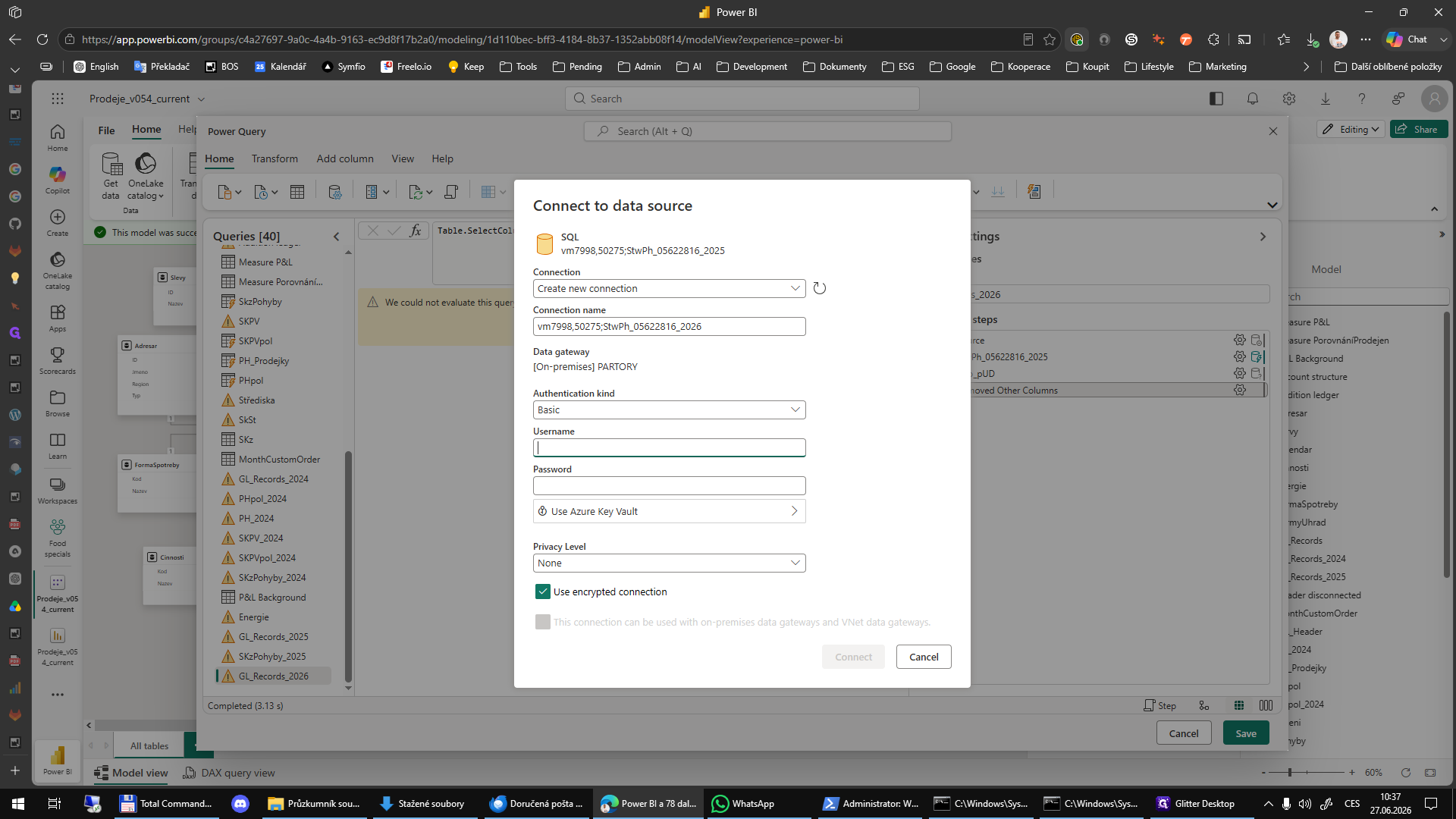 Step #9: Do příslušných polí zadejte uživatelské jméno a heslo k databázi.