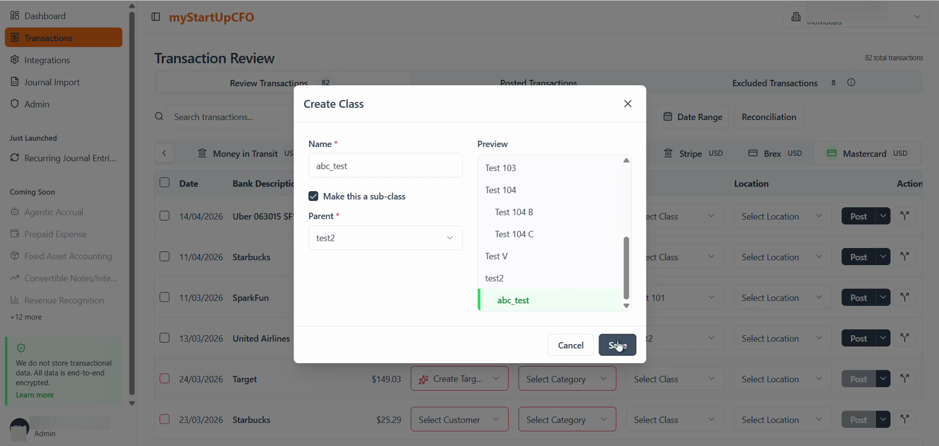 Step #7: Click Save to finalize the creation of your nested sub-class.