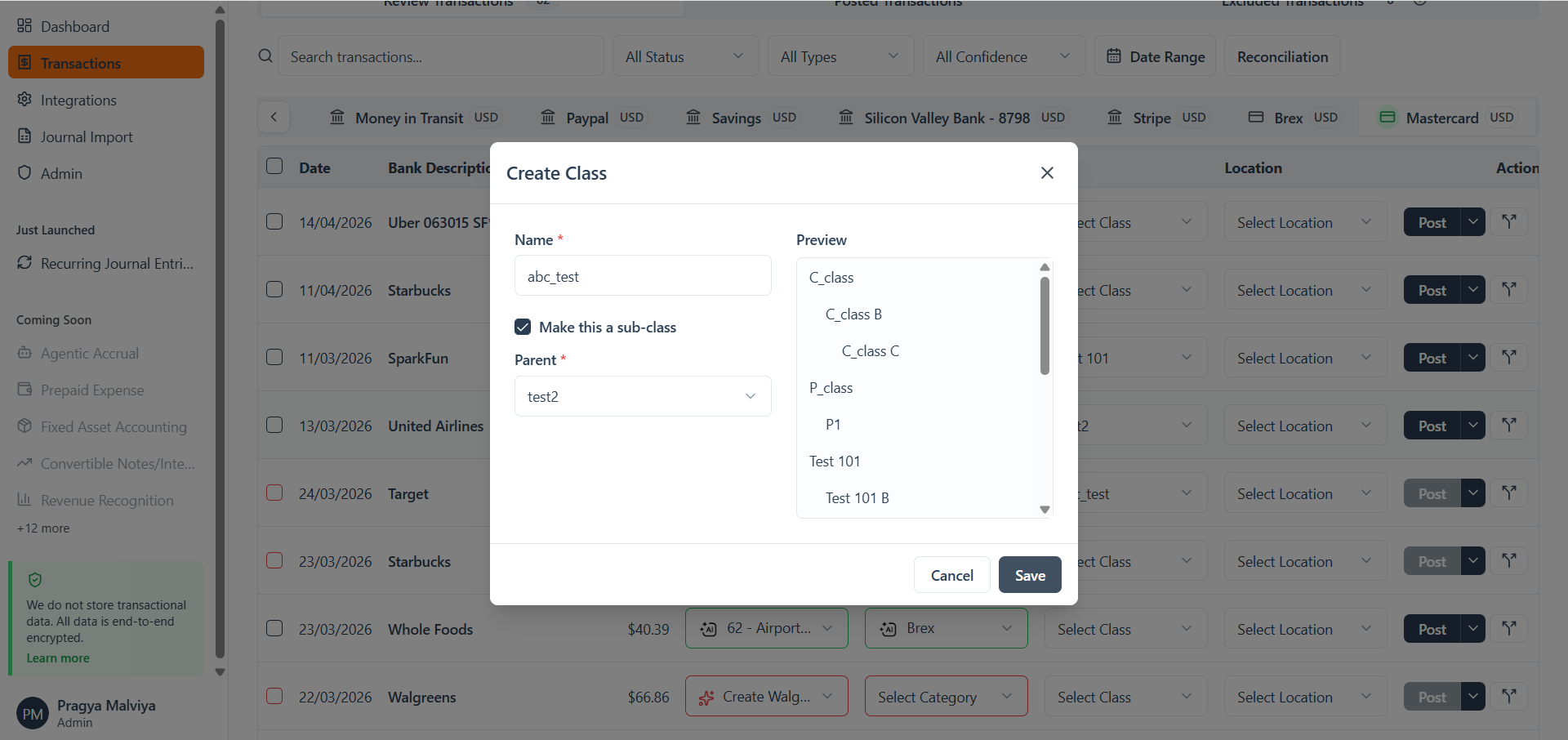 Step #6: Select the desired parent class from the list.