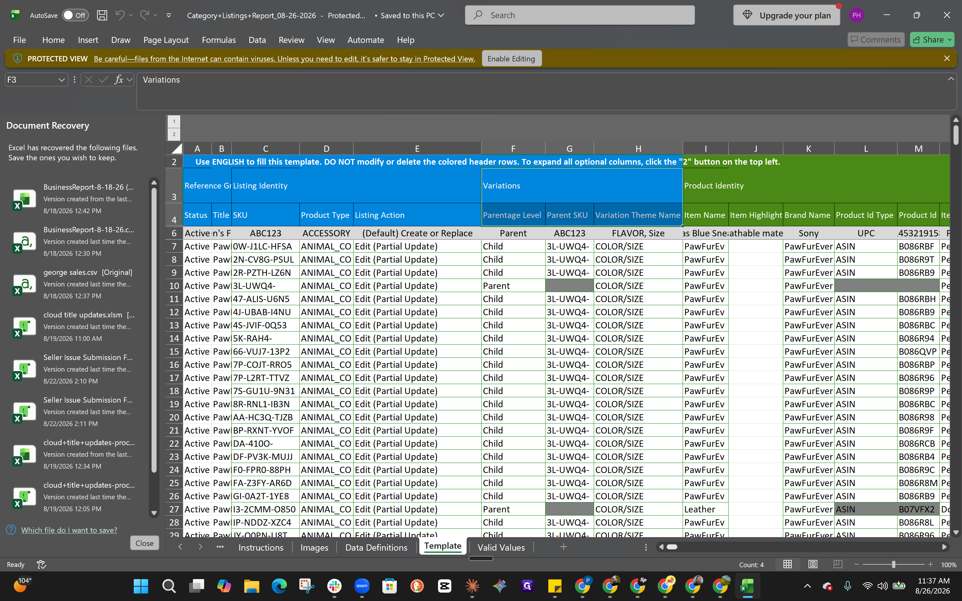 Step #5: Click Enable Editing in the yellow Protected View banner at the top of the spreadsheet.
