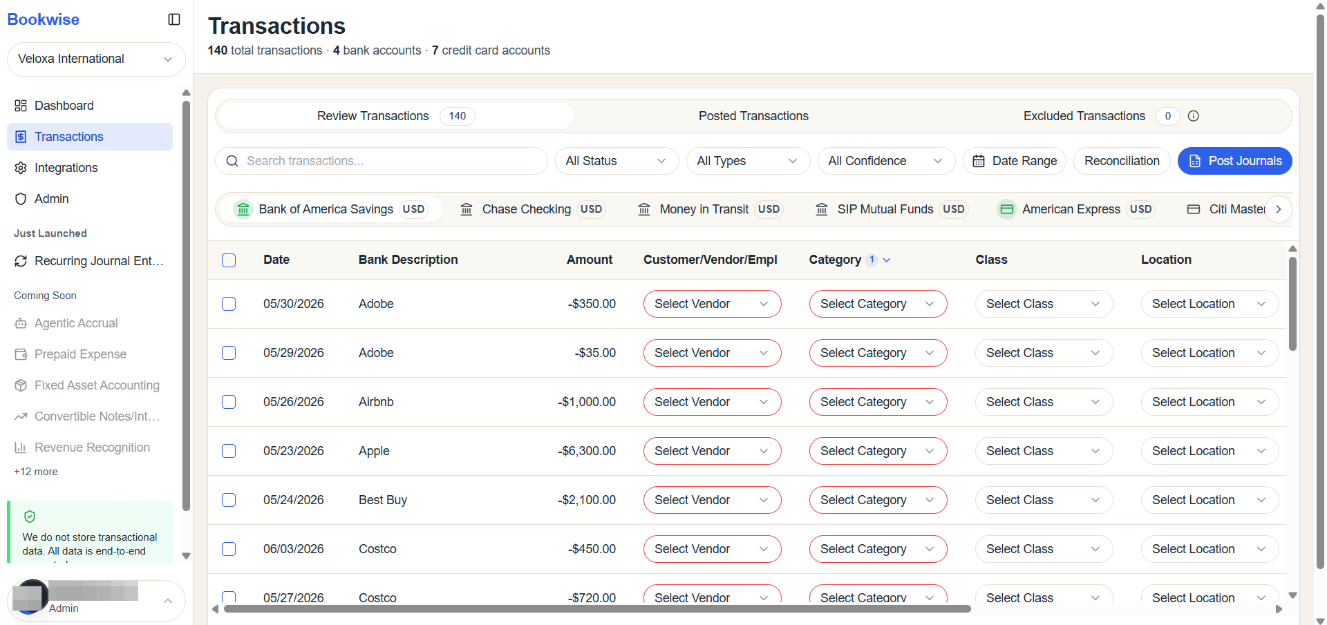 Step #1: Go to Review Transactions of Transaction Page