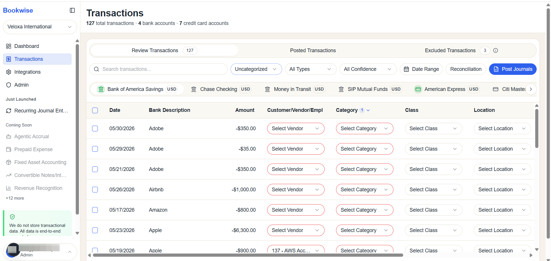 Step #3: Uncategorized is selected, only transactions with the uncategorized status will be shown.