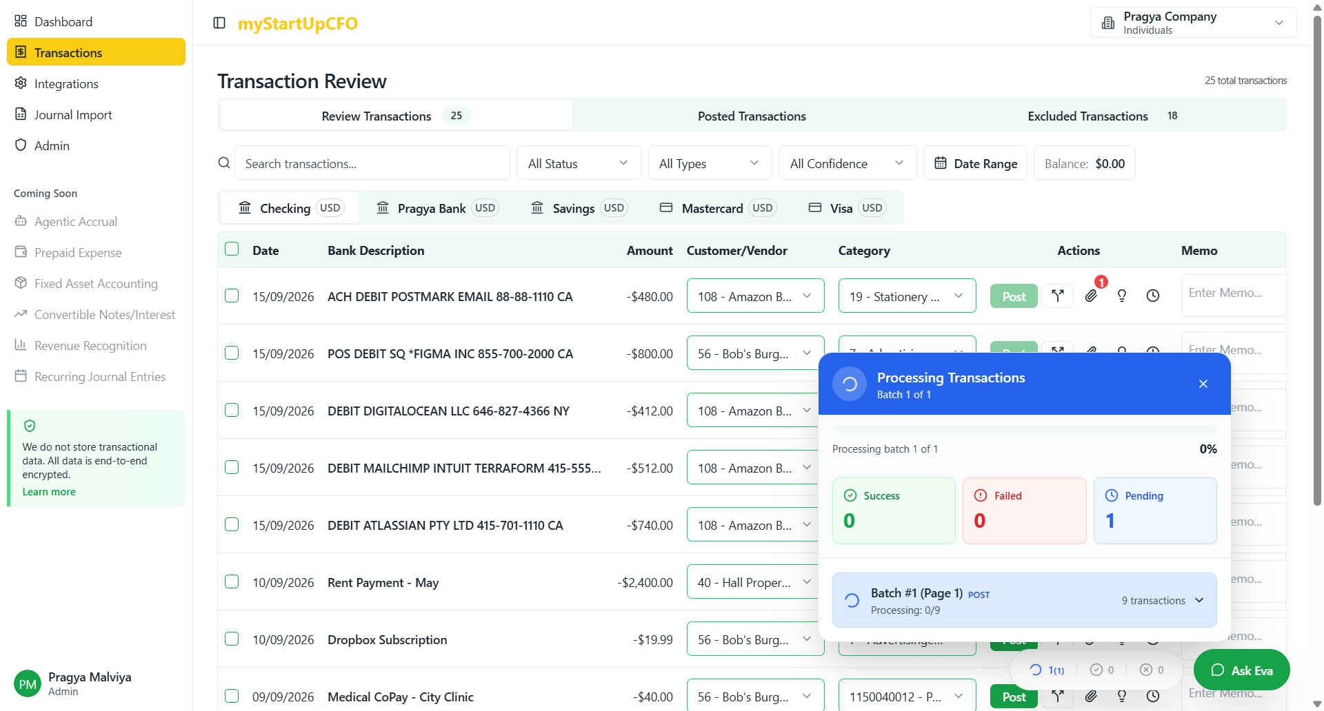Step #6: Processing status is showing