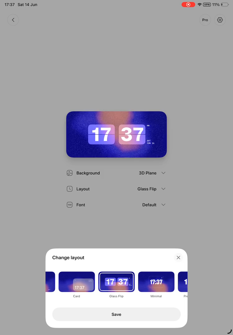Step #22: In the 'Change layout' pop-up, click on the 'Card' layout option.