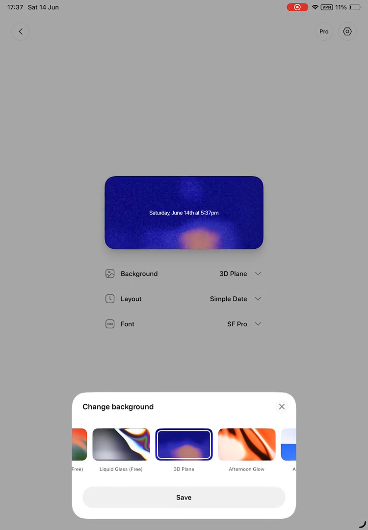 Step #3: In the 'Change background' pop-up, tap the 'Afternoon Glow' background option from the horizontal list of themes.