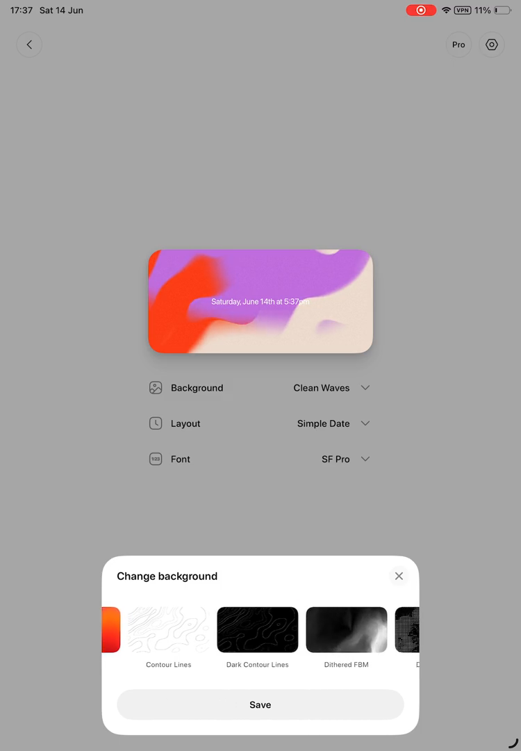 Step #10: From the horizontal list of themes in the 'Change background' pop-up, tap the 'Universal FBM' background option.