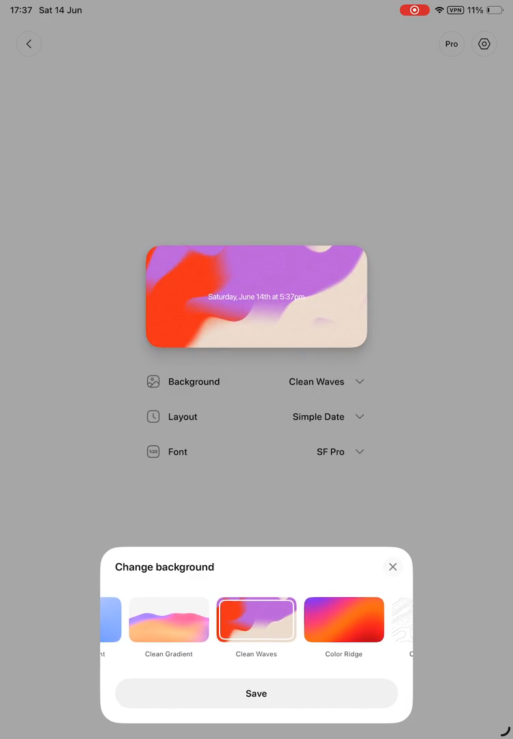 Step #8: In the 'Change background' pop-up, swipe left across the horizontal list of background themes to reveal more options.