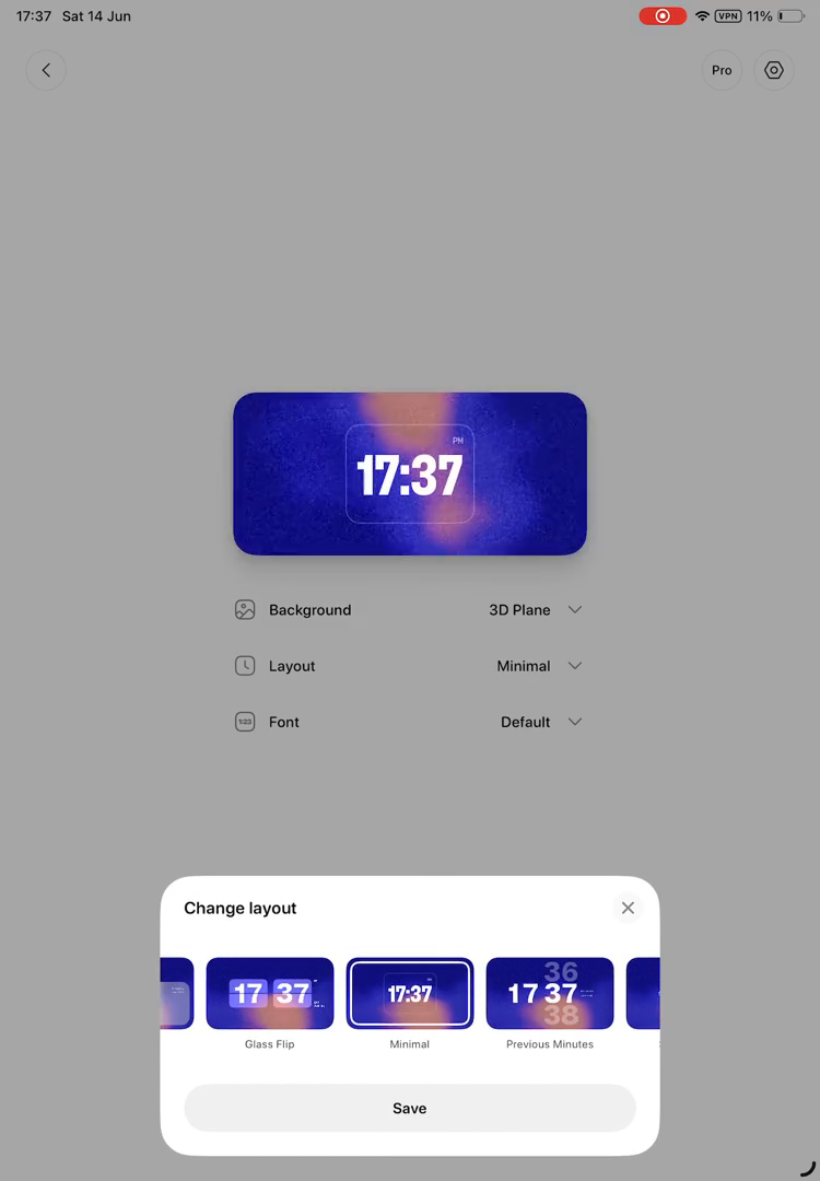 Step #21: In the 'Change layout' pop-up, click on the 'Glass Flip' layout option.