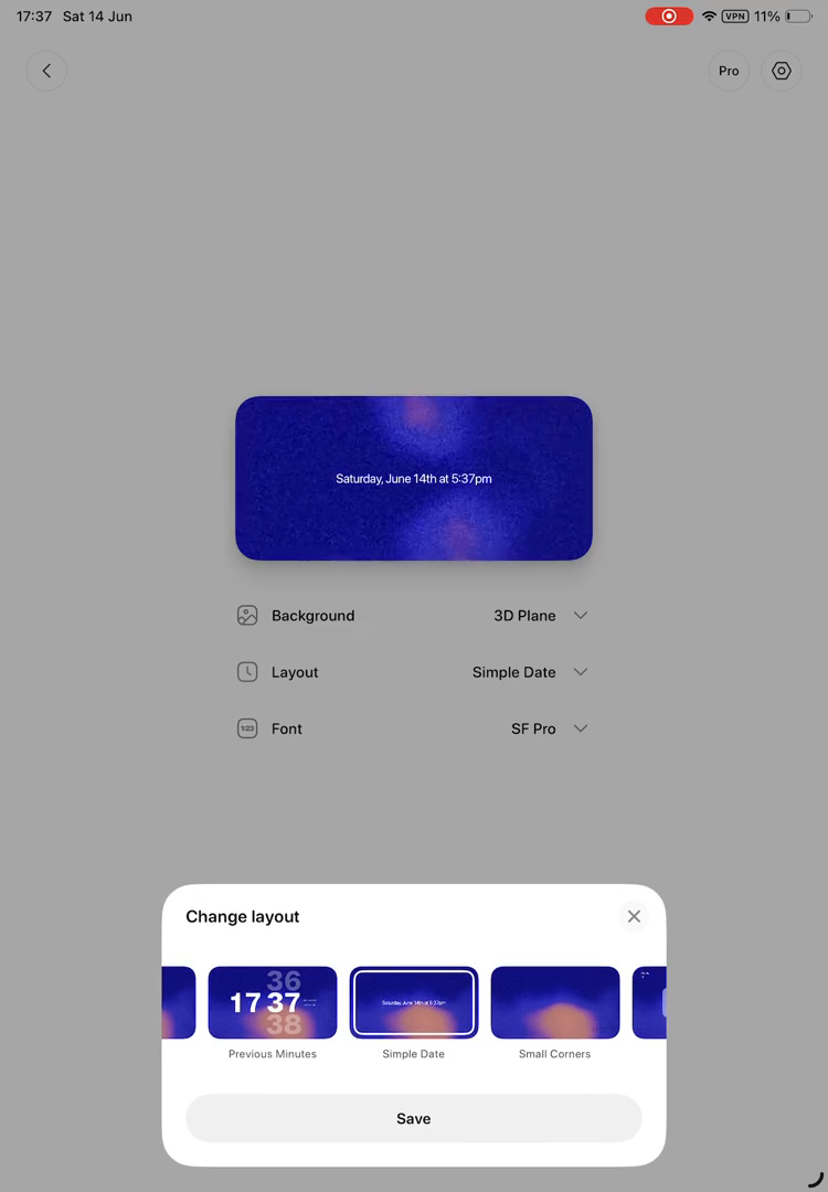 Step #19: In the 'Change layout' pop-up, click on the 'Previous Minutes' layout option.