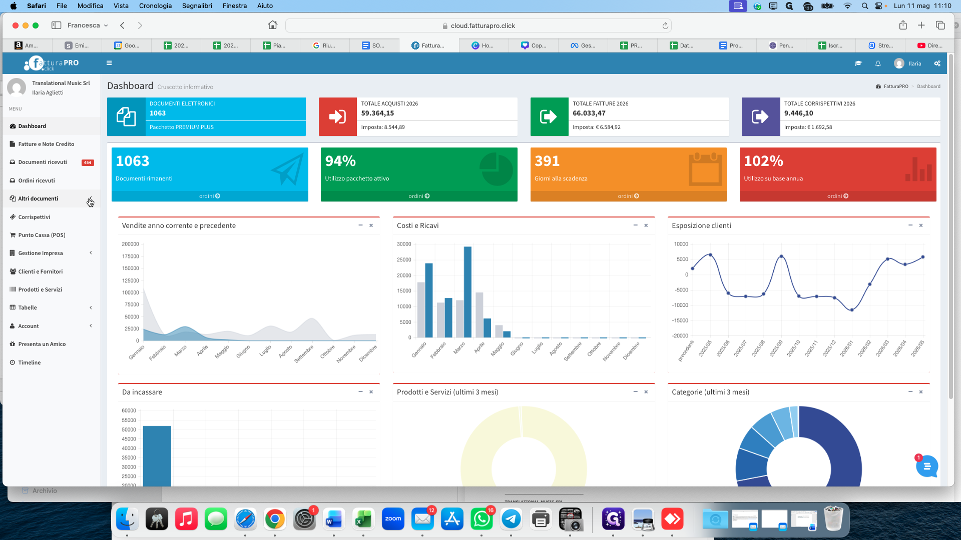 Step #1: In the left-hand menu, navigate to Altri documenti and select Preventivi e Proforma.