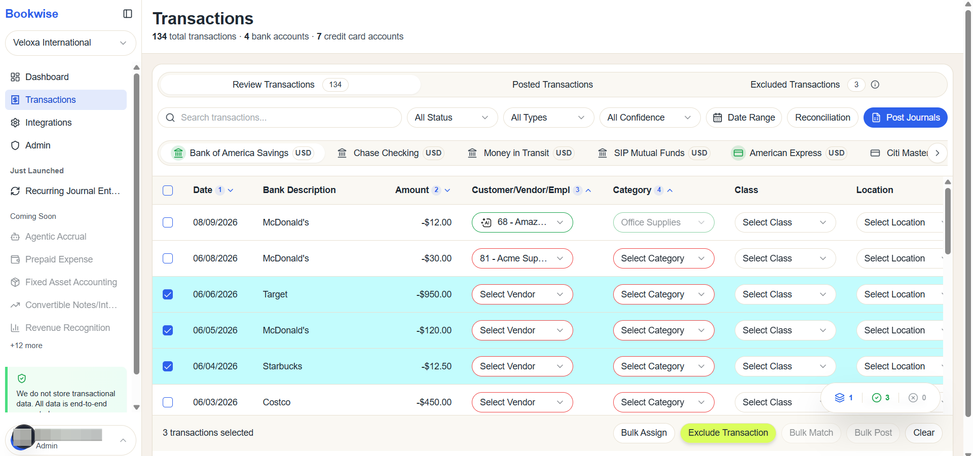 Step #2: Click Exclude Transactions button