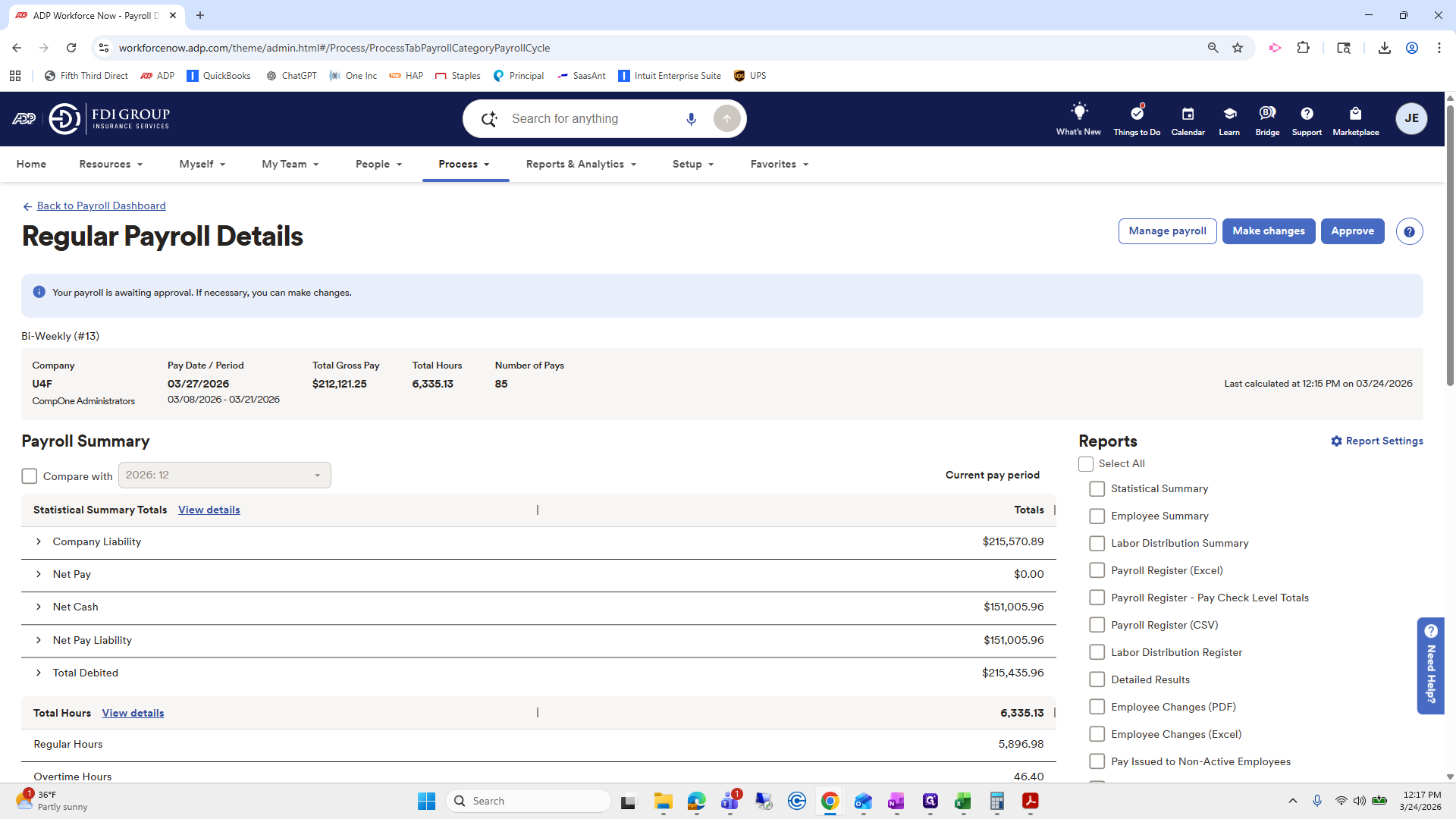 Step #144: Click on "Make changes"