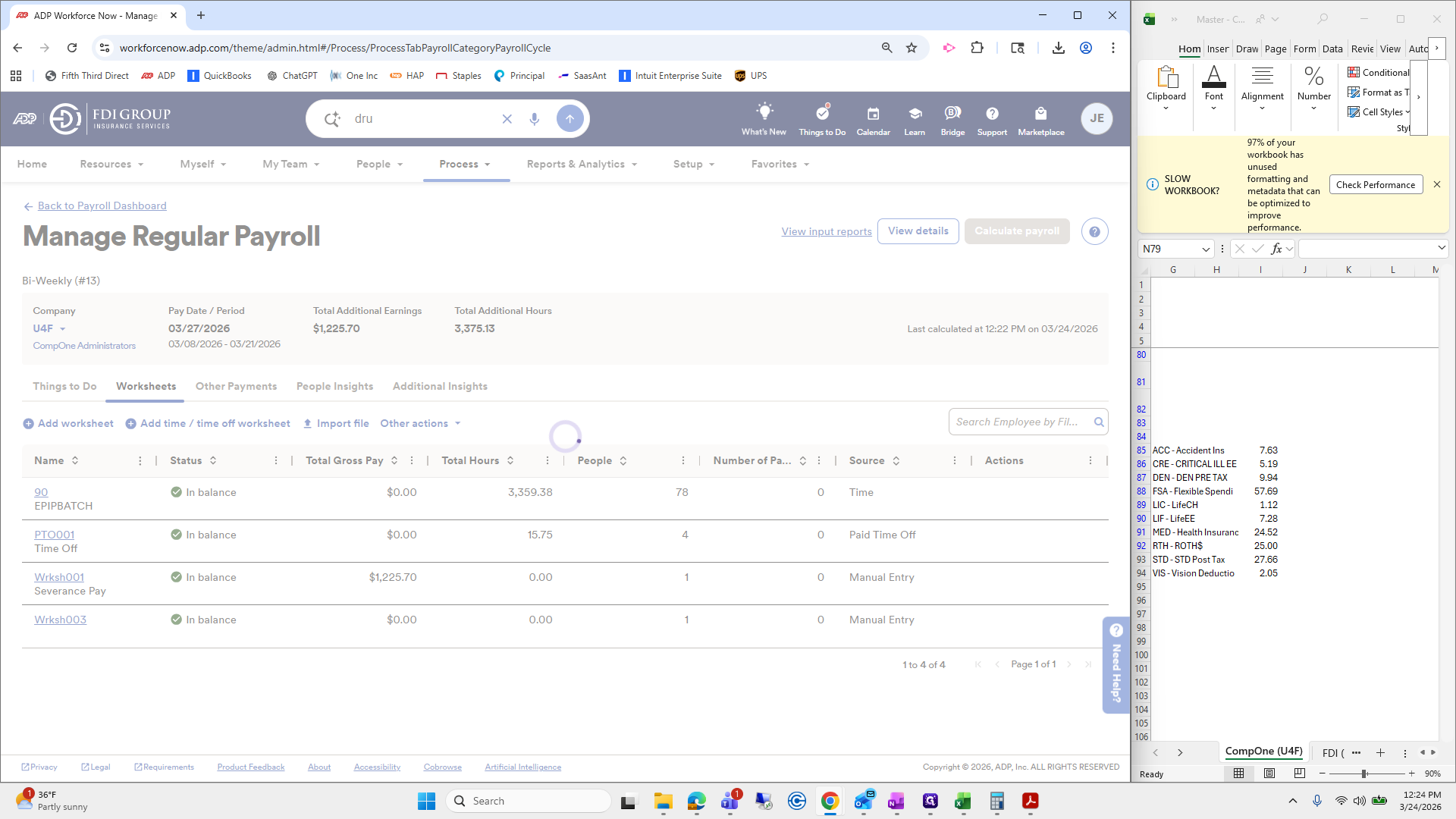 Step #240: Click on "Last calculated at 12:22 PM on 03/24/2026"