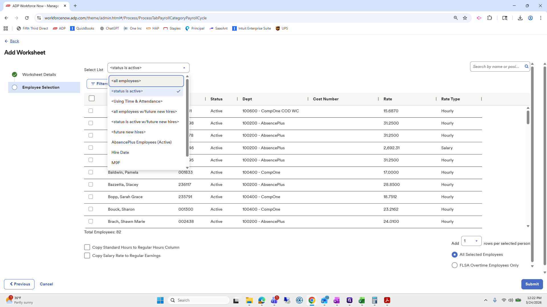 Step #231: Double-click on "< all employees >"