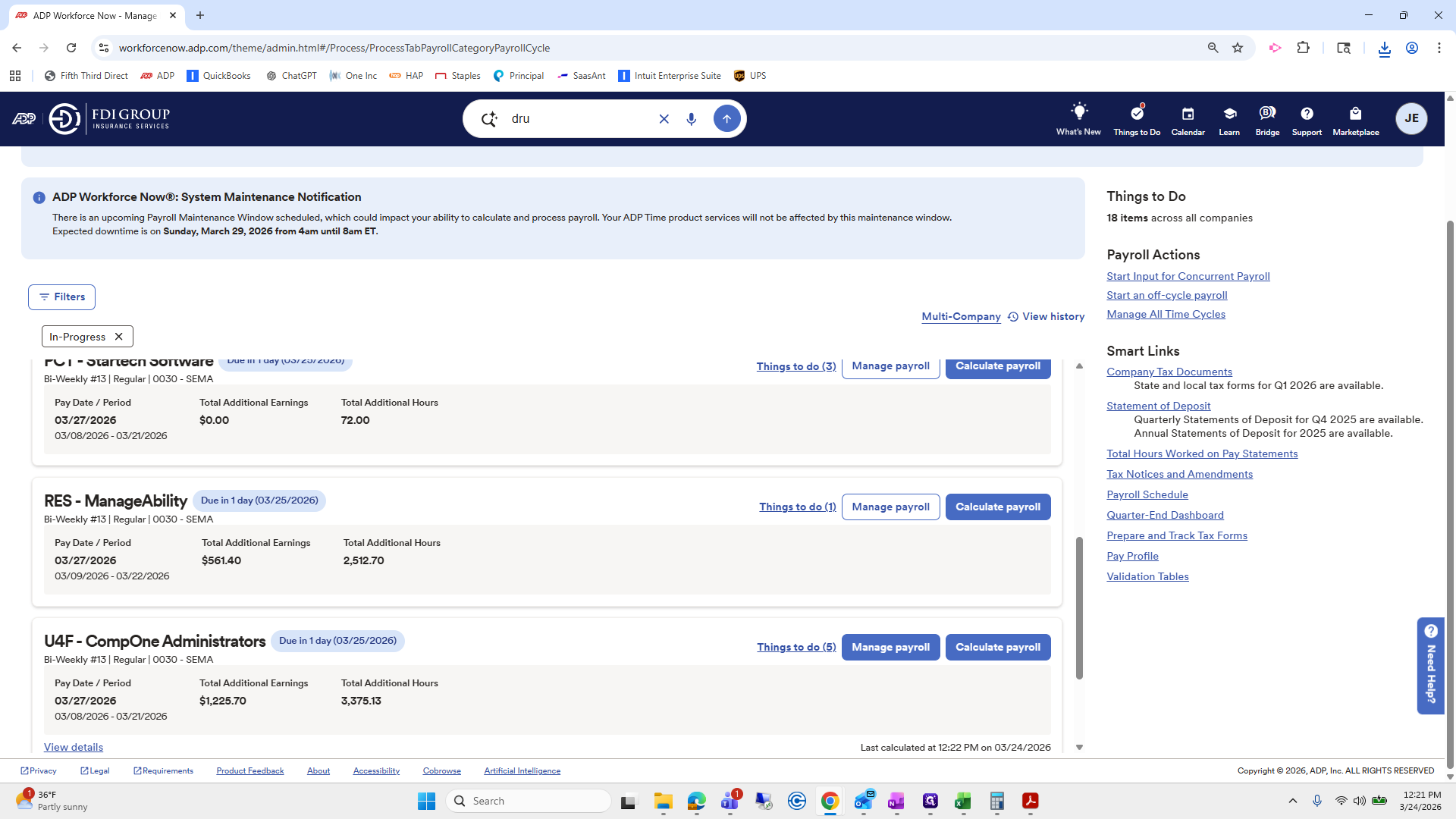 Step #221: Click on "Manage payroll"