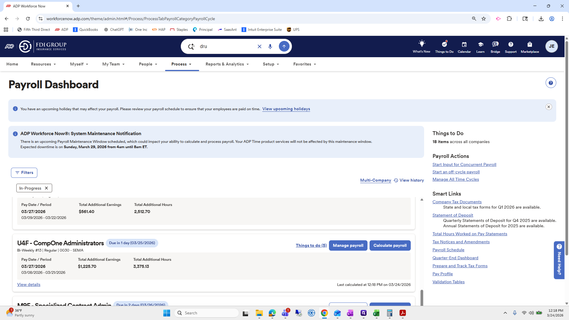 Step #179: Click on "Manage payroll"