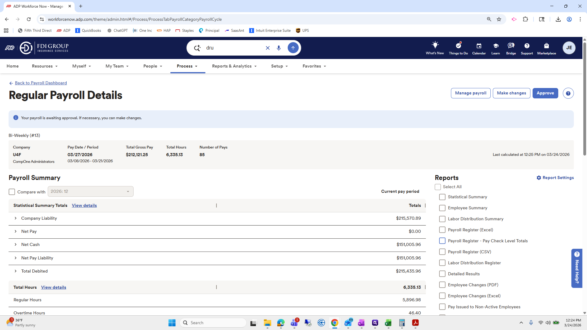 Step #243: Click on "Payroll"