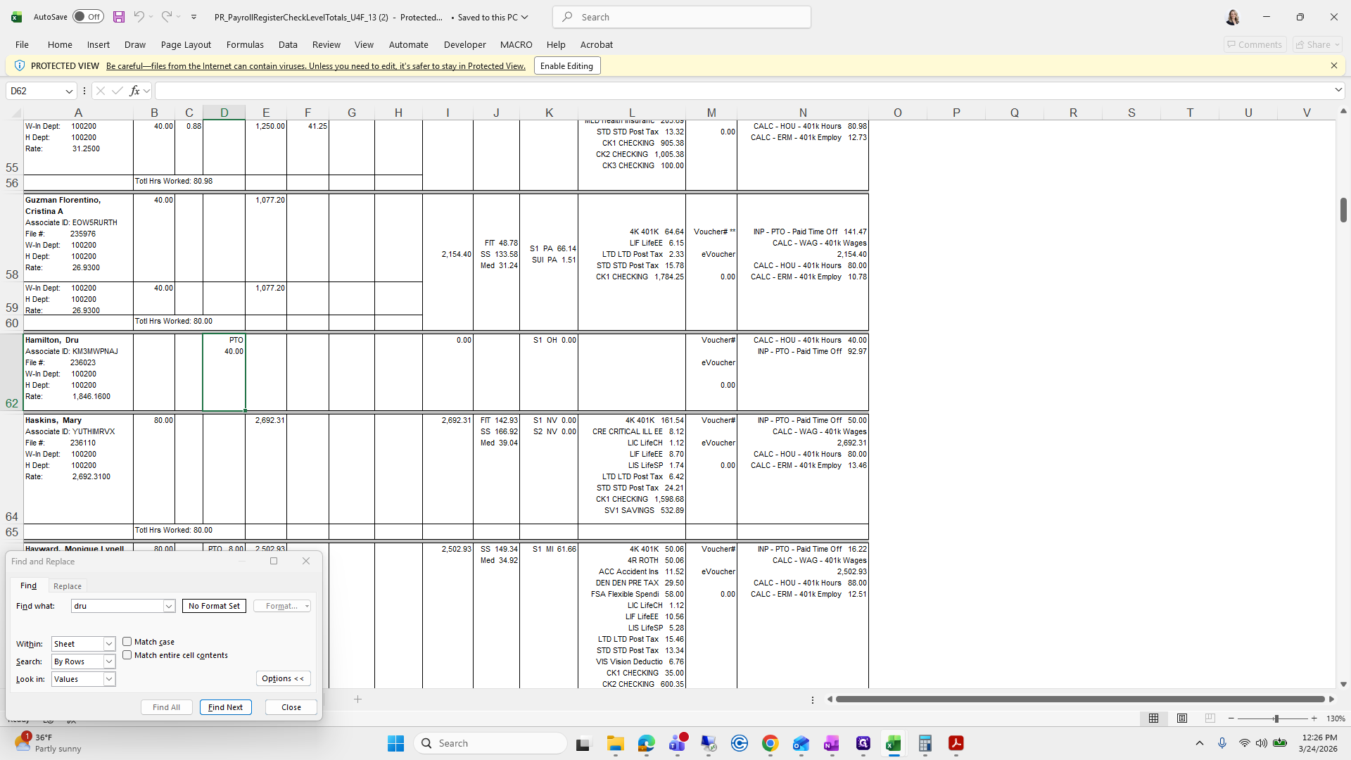 Step #263: Click on "PTO"