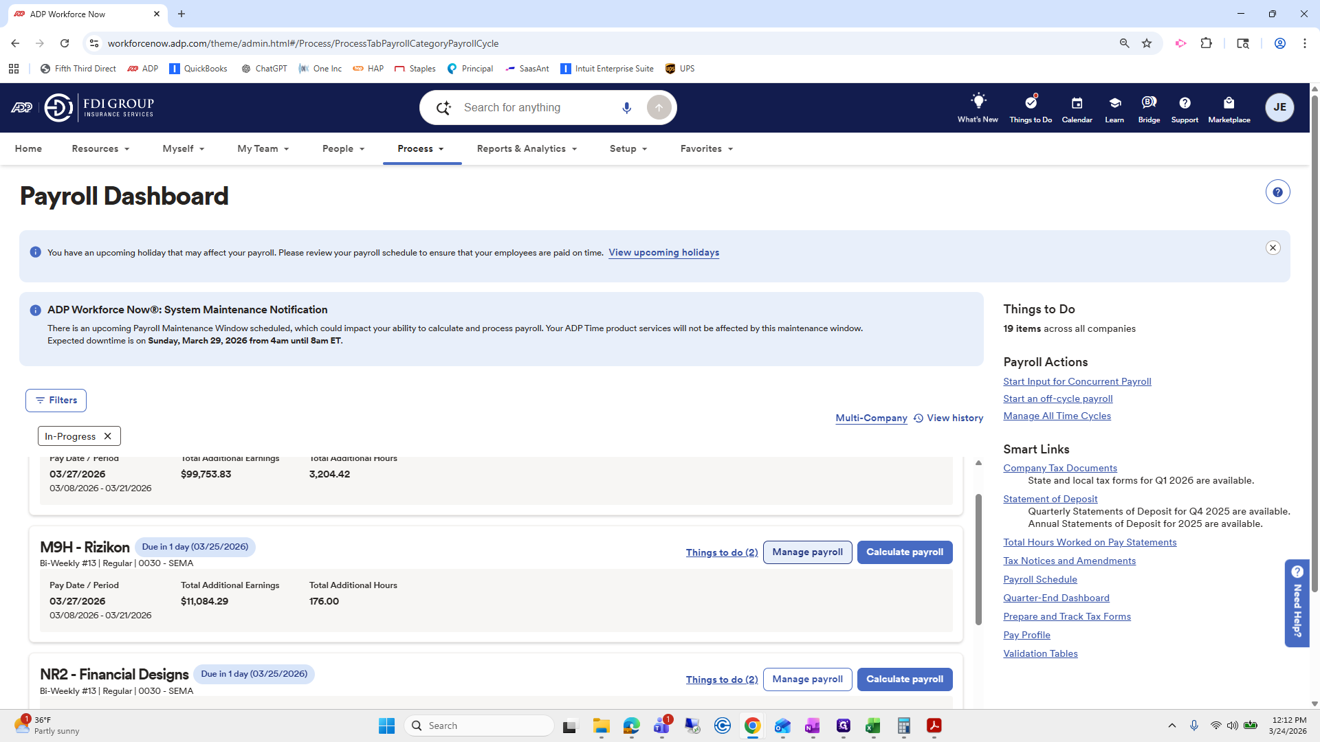 Step #13: Click on "Manage payroll"