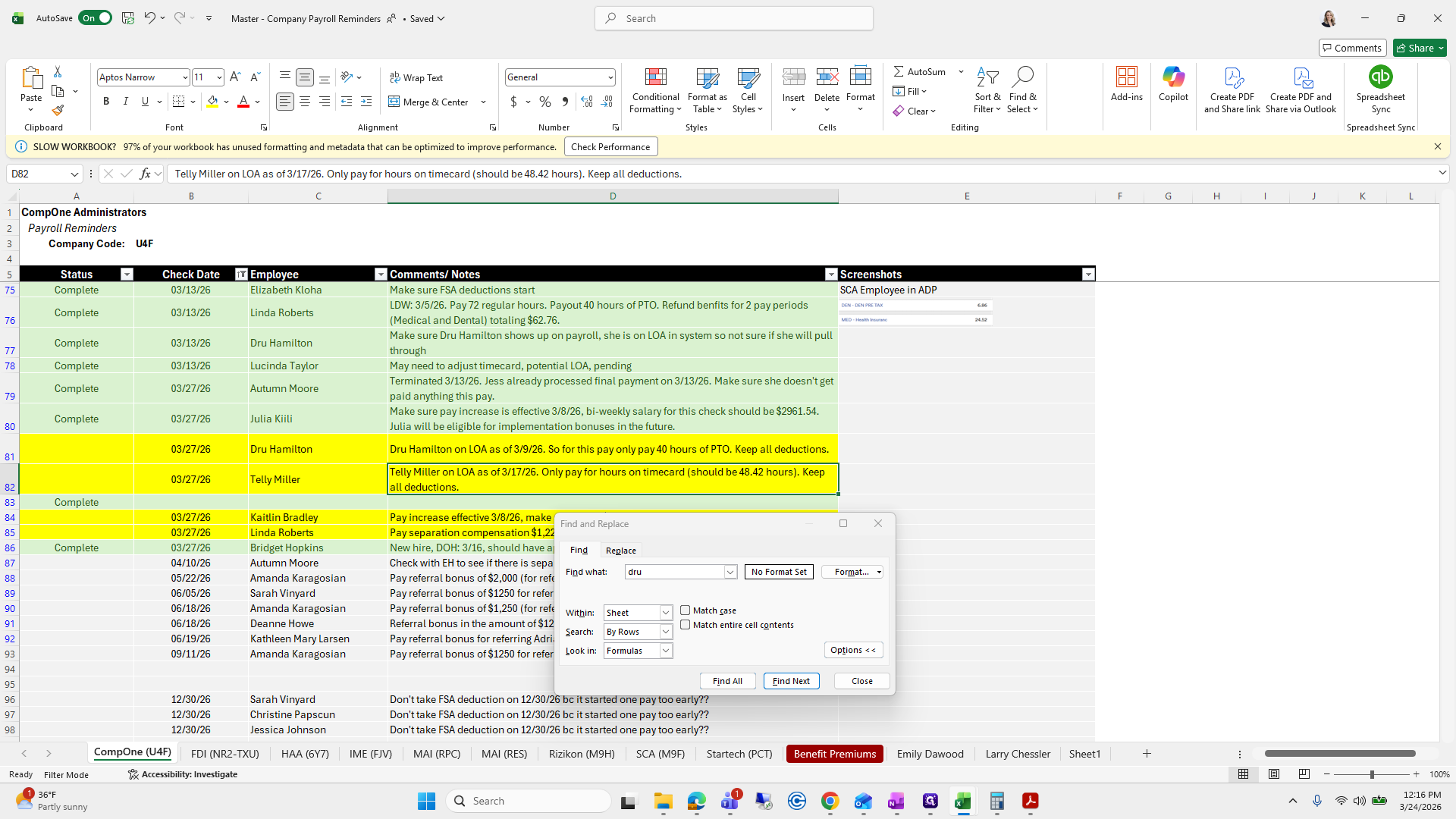 Step #89: Click on "Only pay for hours on timecard ( should be 48.42 hours )"