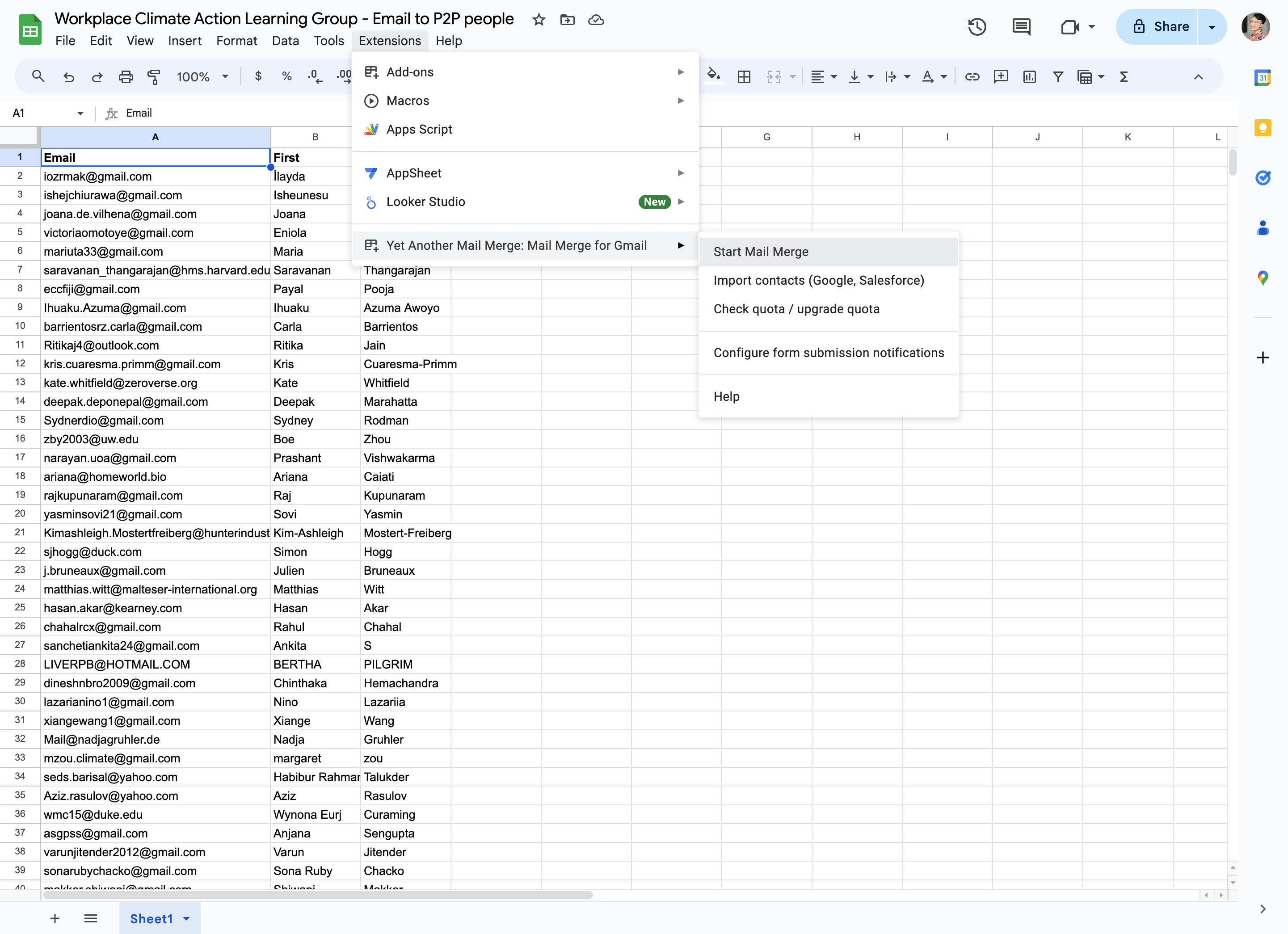 Step #3: Click on "Start Mail Merge"
