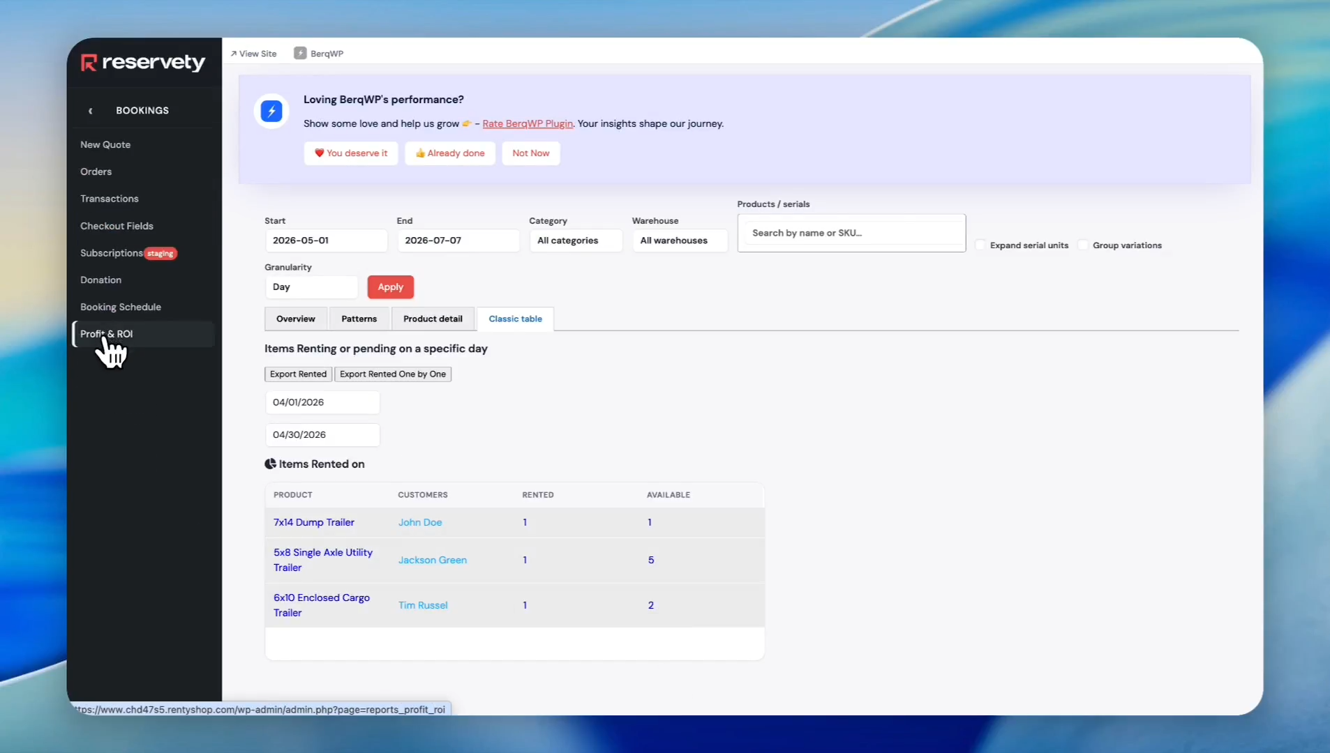 Step #2: Select Profit & ROI.
