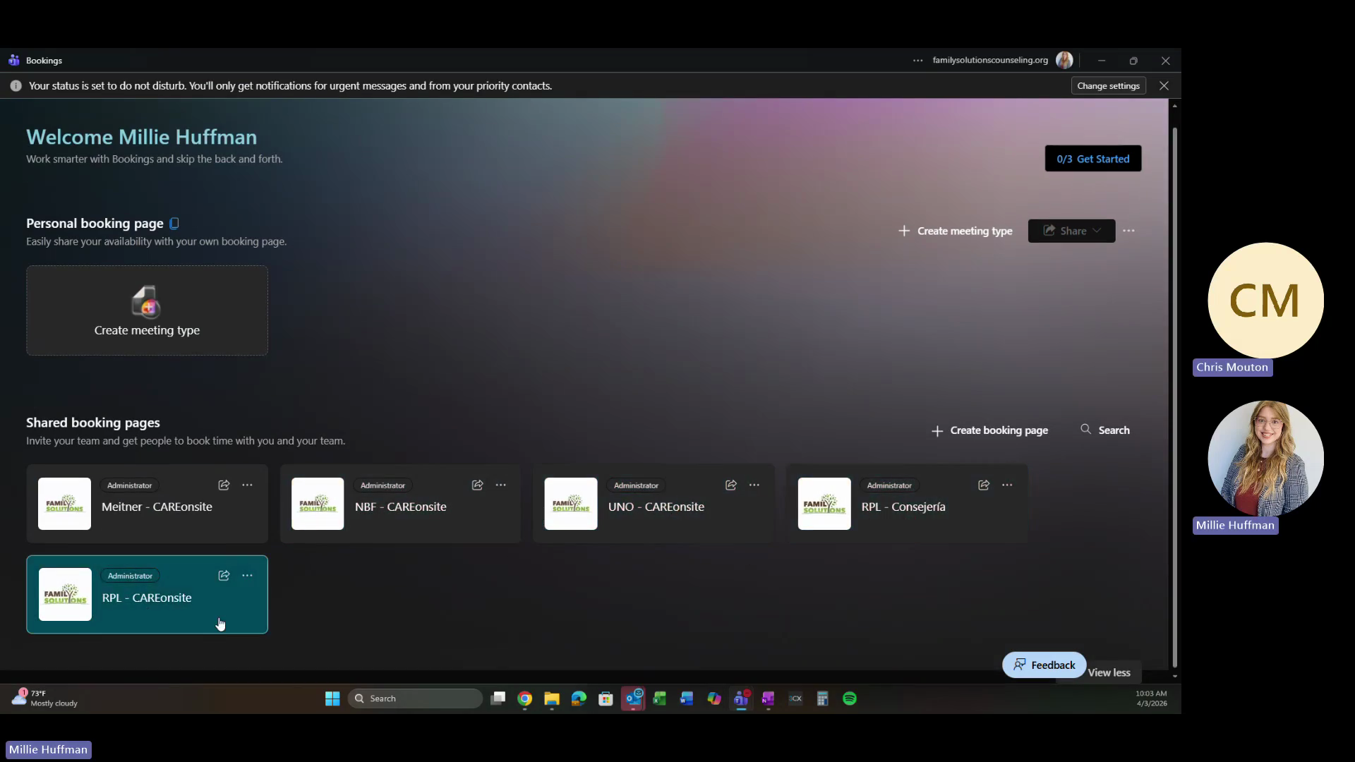 Step #1: Open Microsoft Bookings and select the booking page you wish to edit.
