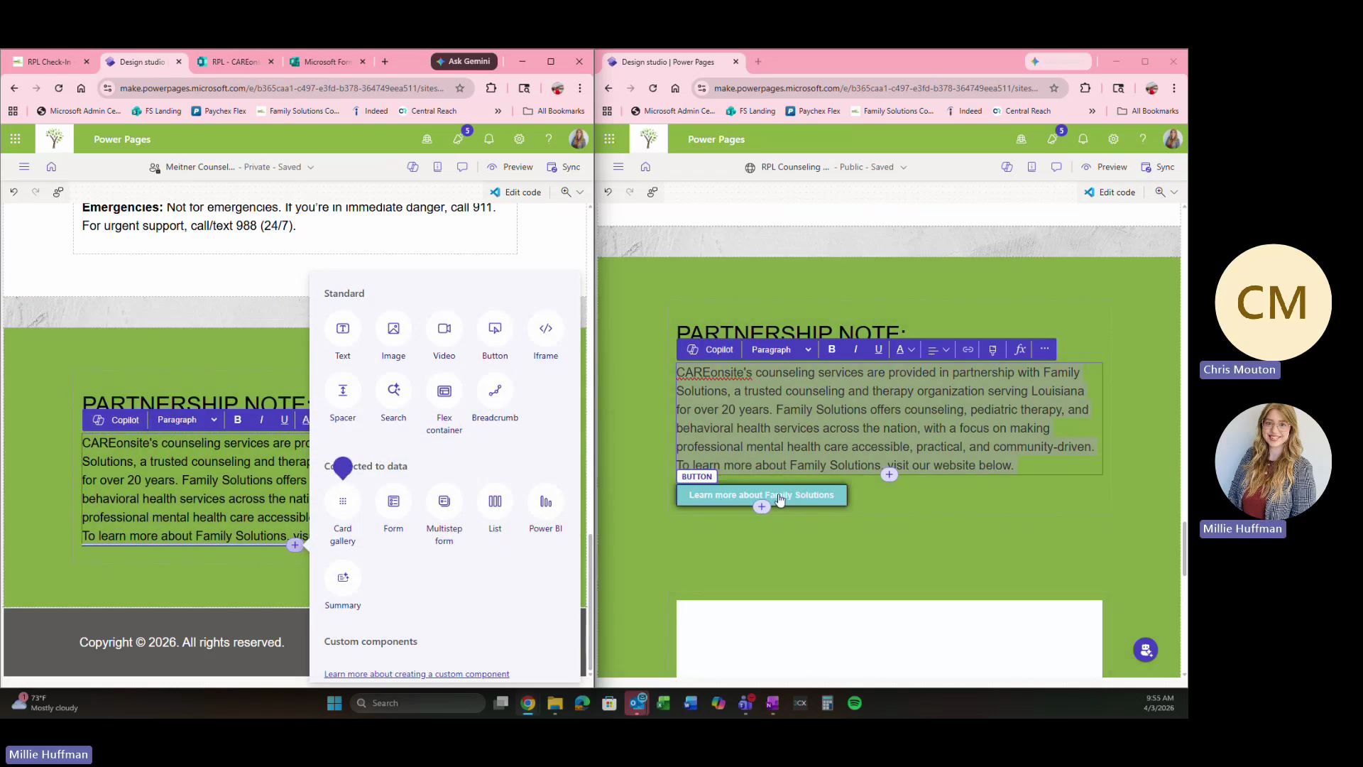 Step #1: Click Button from the components menu to add a navigation link.