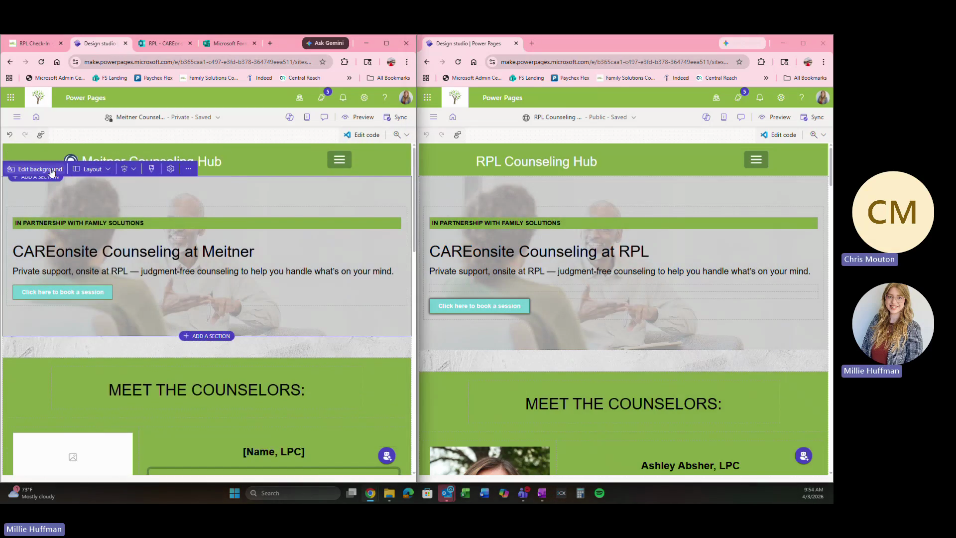Step #2: Click Edit background on the hero section to update the background image.