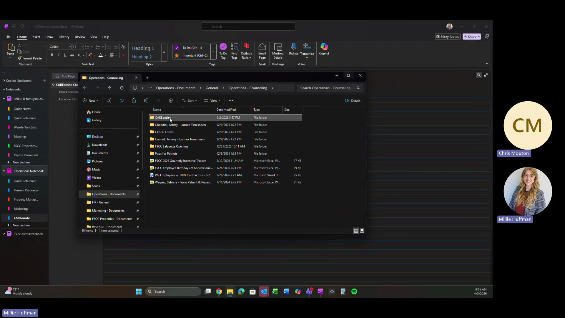 Step #3: Open the CAREonsite folder.
