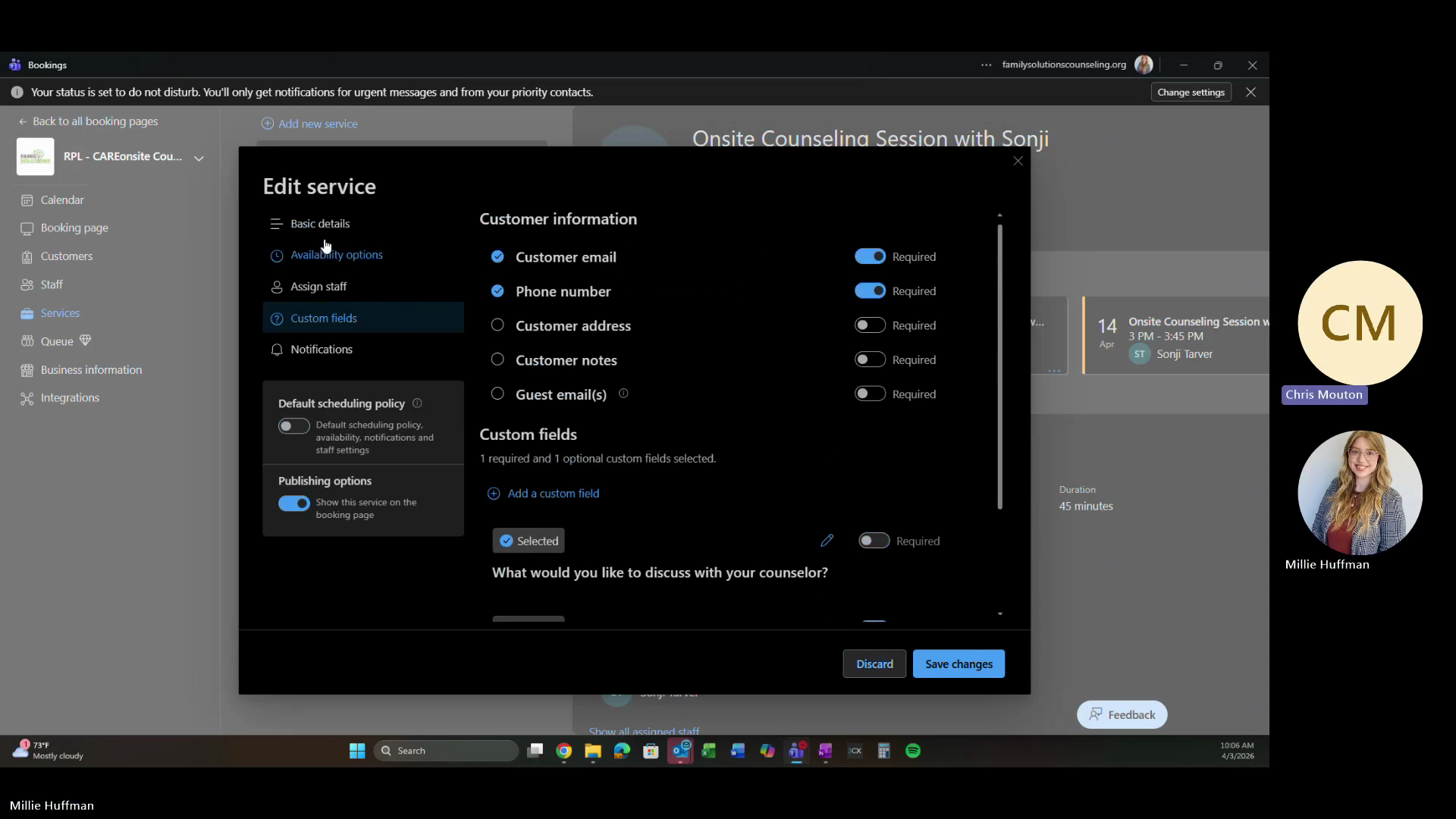 Step #4: Click Basic details to configure session duration and buffers.