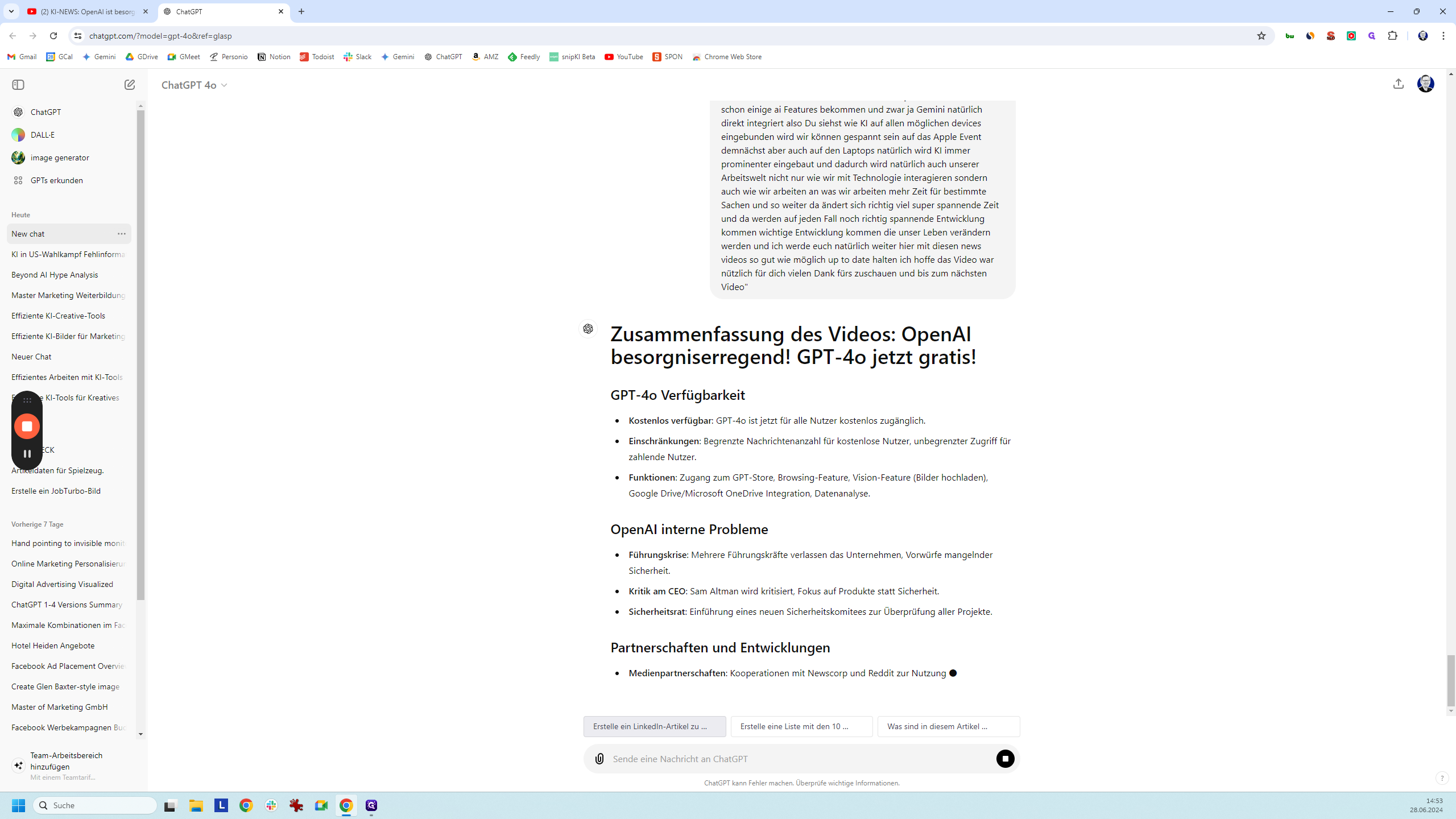 Step #14: Als nächstes können wir nach-prompten oder unsere Follow-Up-Prompts auswählen.