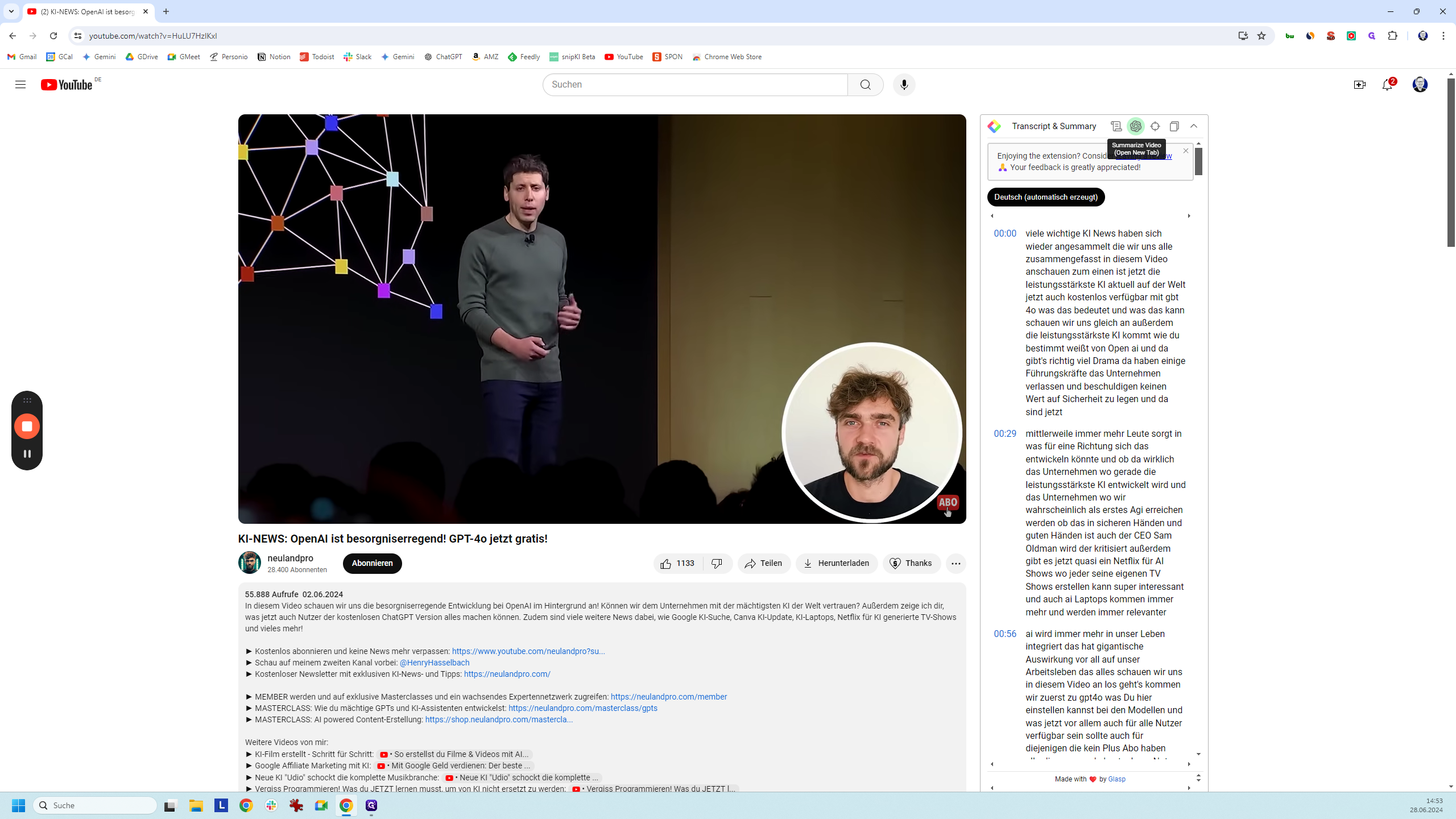 Step #12: Aber was uns eigentlich interessiert, ist dieses schöne ChatGPT-Symbol. Wir klicken darauf und es öffnet sich ein neues Fenster im Browser.