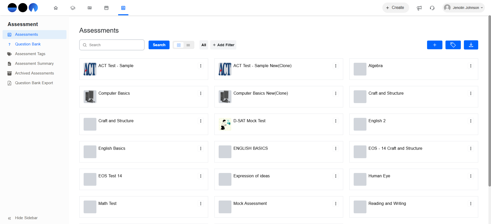 Step #3: Select "Question Bank" from the side navigation bar.
