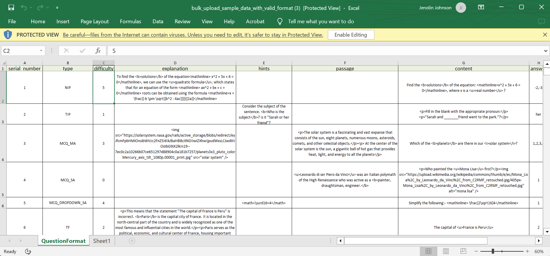 Step #7: Excel Reference: