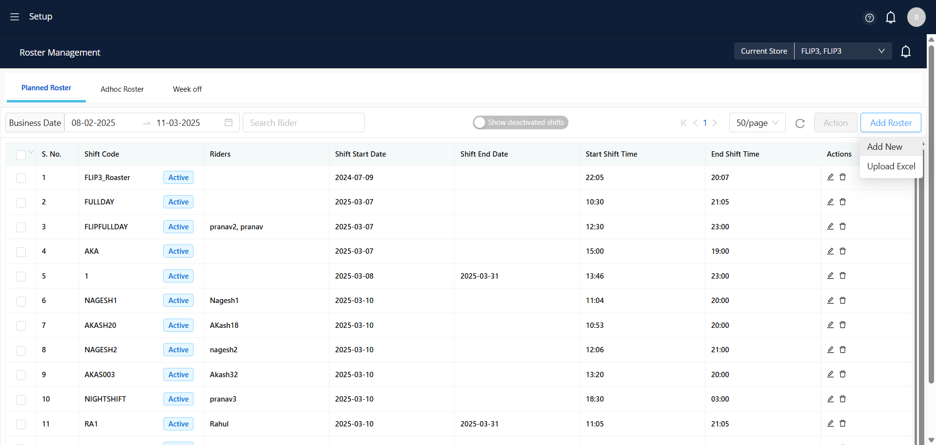 Step #9: To add a rider, please choose either the "Add New" option or the "Upload Excel" option.