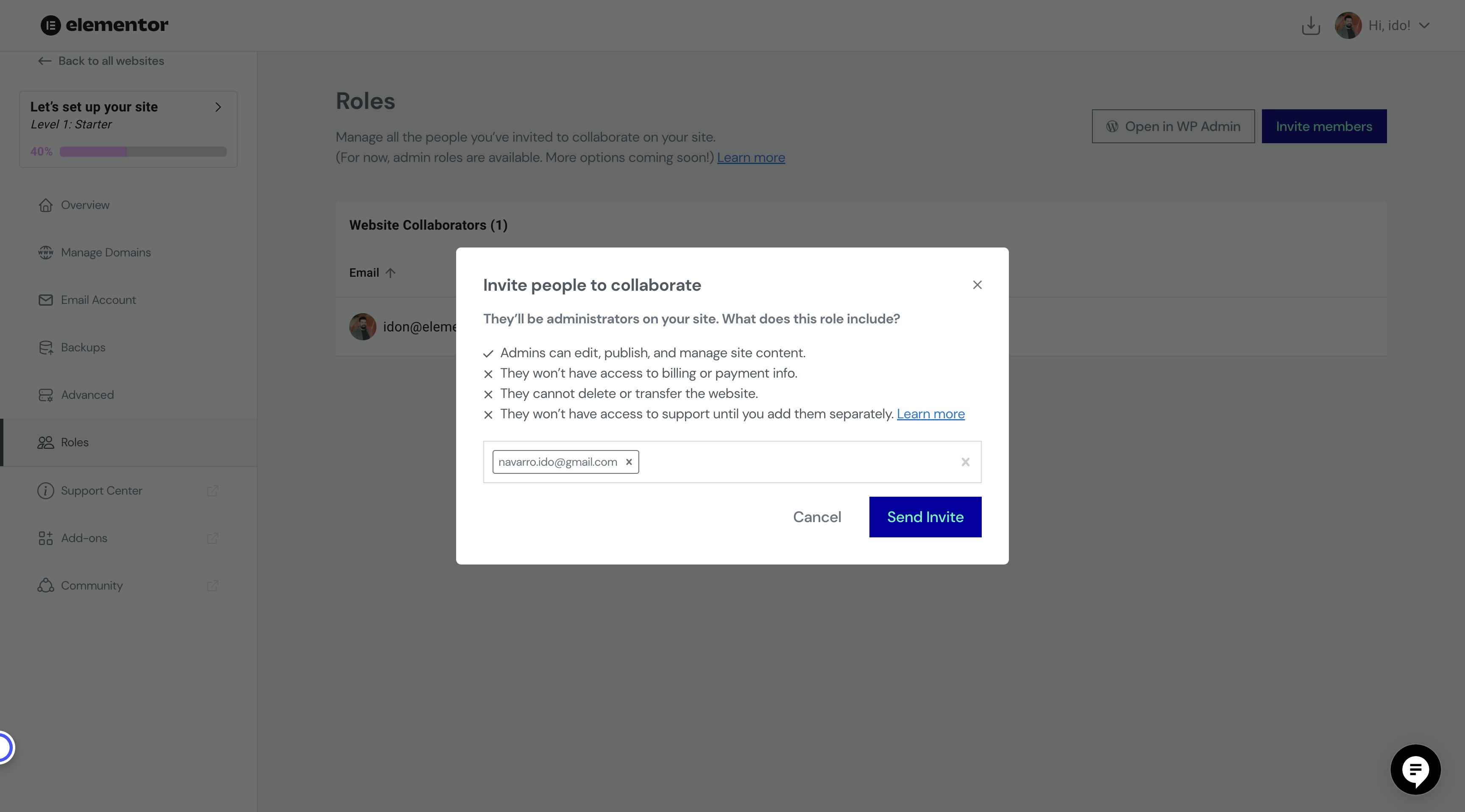 Step #13: Click on "Send Invite"