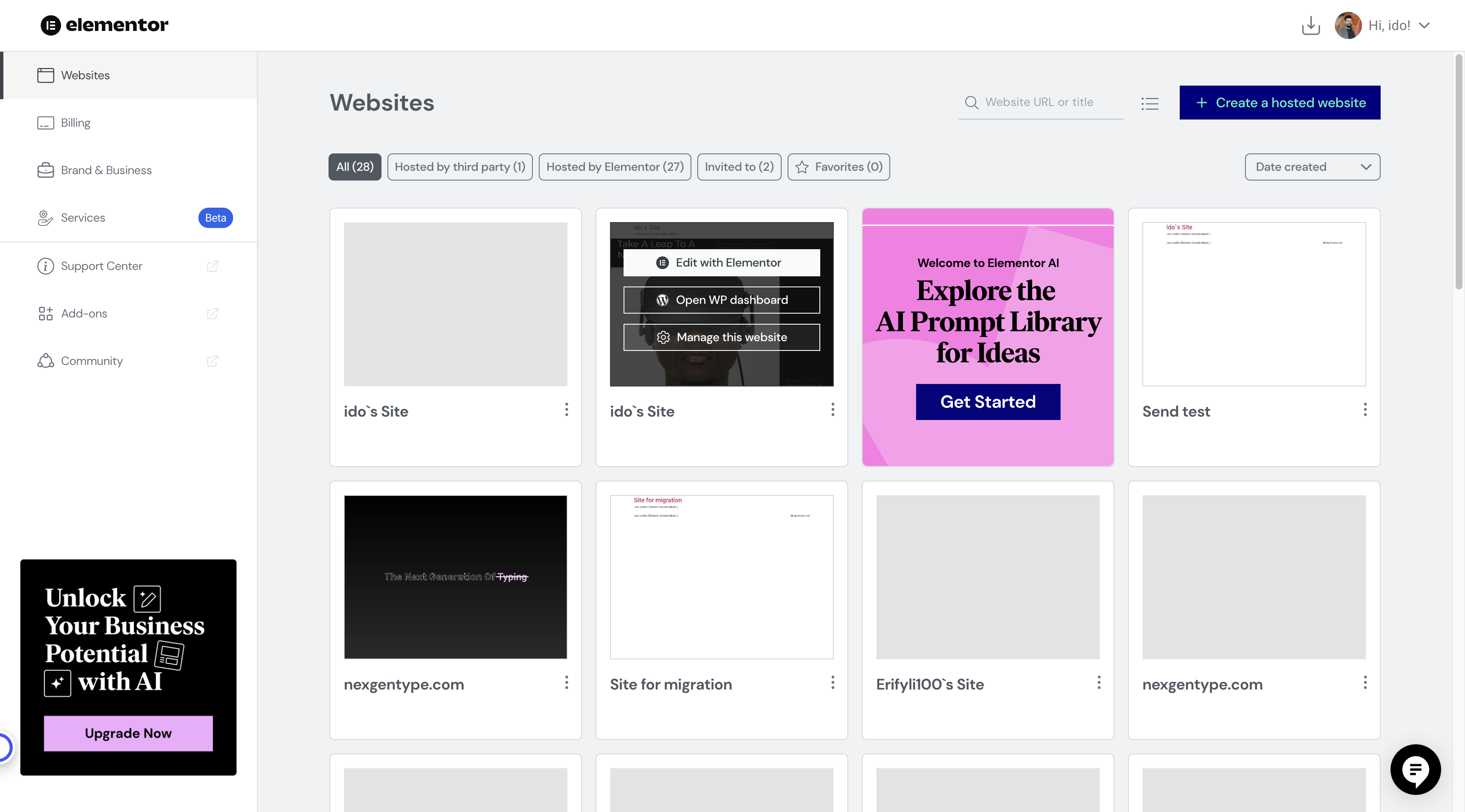 Step #2: Click on "Manage this website"